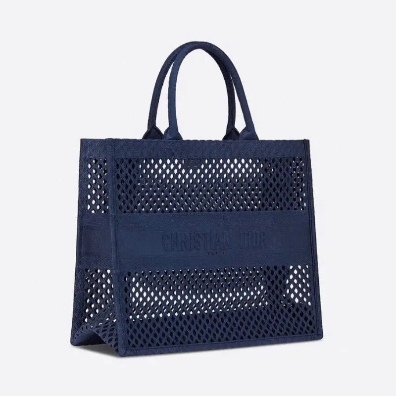 Dior Book Tote Mesh Motif Canvas Blue