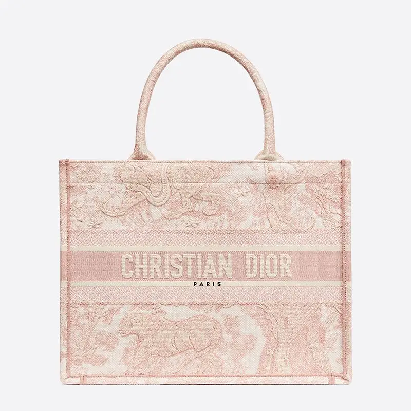 Dior Book Tote Toile De Jouy Motif Canvas Pink