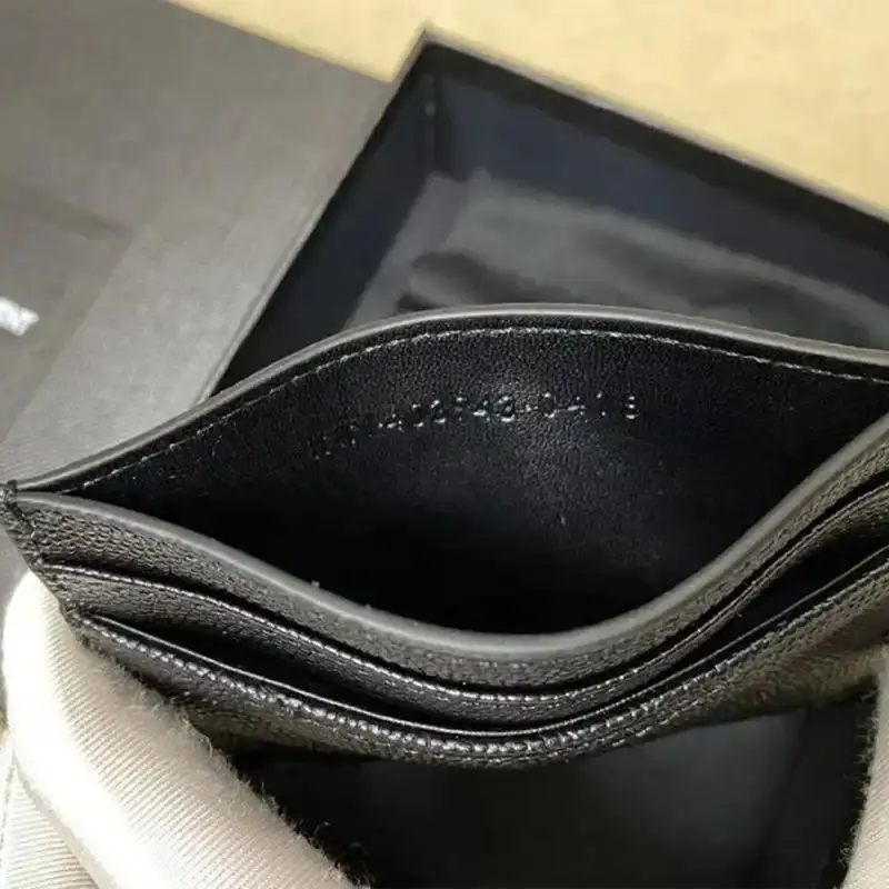 Saint Laurent Monogram Card Case In Grained Matelasse Leather Black/Gold