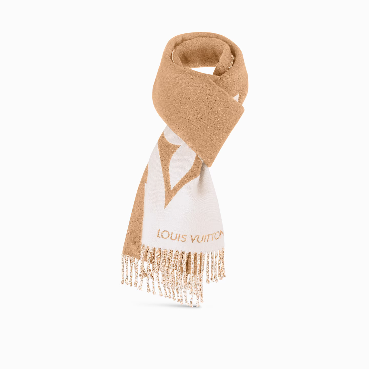 Louis Vuitton Beige M79098 Graphic Dual Scarf Louis Vuitton Beige M79098 Graphic Dual Scarf