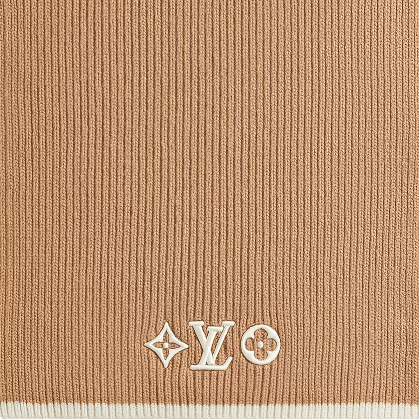 Louis Vuitton Camel M77927 LV Headline Scarf Louis Vuitton Camel M77927 LV Headline Scarf