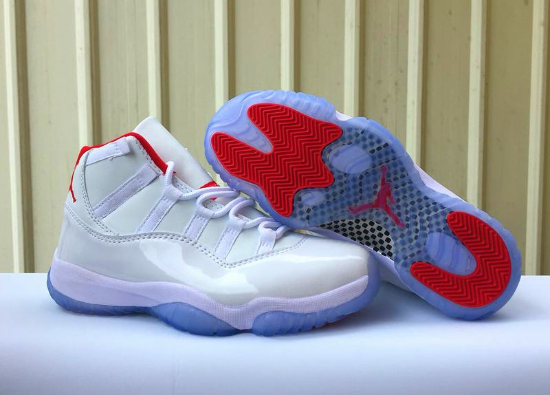 Air Jordan 11 GS White Red-01