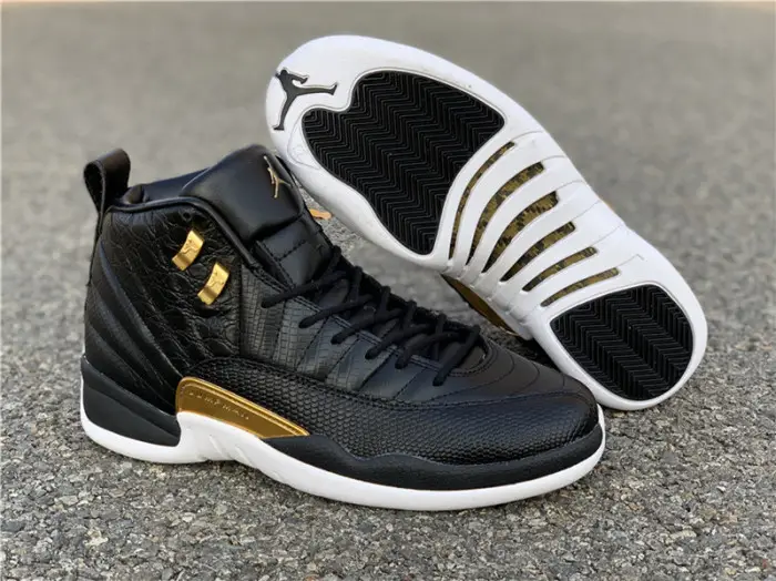 Air Jordan 12 Retro 'Reptile' Black/Metallic Gold-White AO6068-007