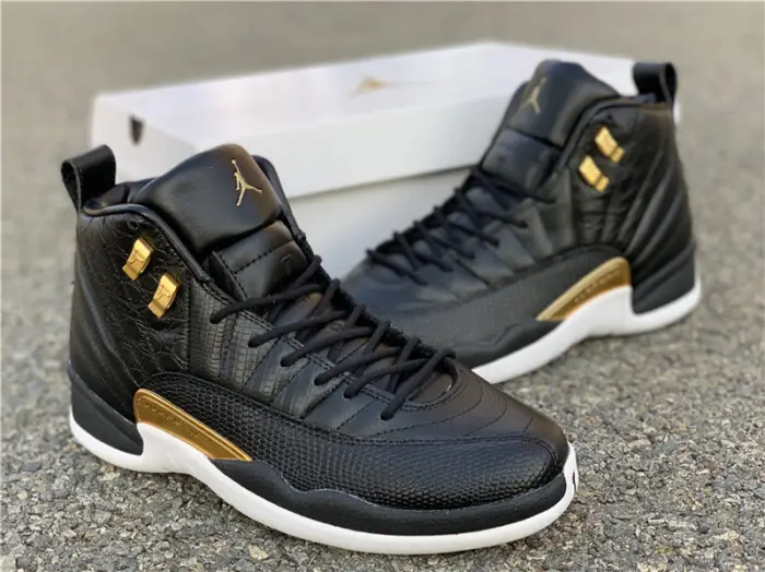 Air Jordan 12 Retro 'Reptile' Black/Metallic Gold-White AO6068-007