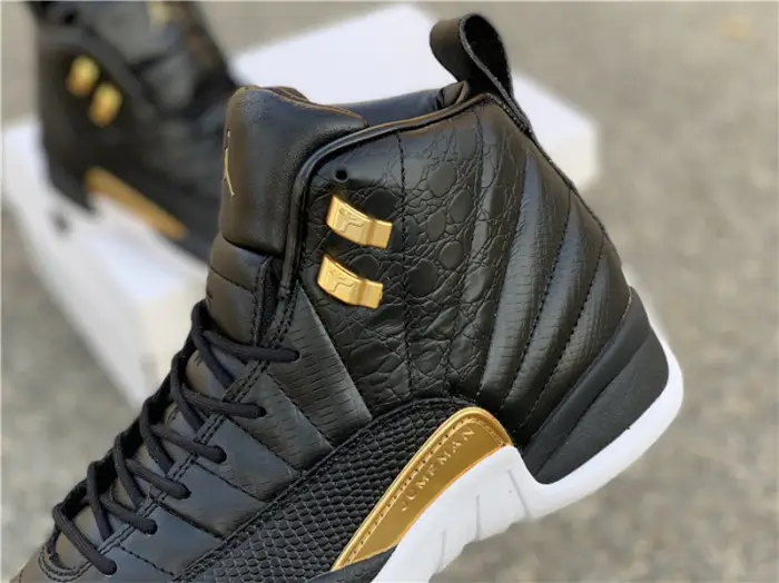 Air Jordan 12 Retro 'Reptile' Black/Metallic Gold-White AO6068-007