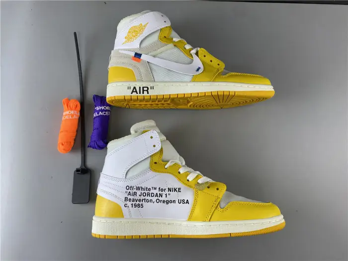 Air Jordan 1 x Off-White NRG White/Dark Powder Yellow-Cone AQ0818-149