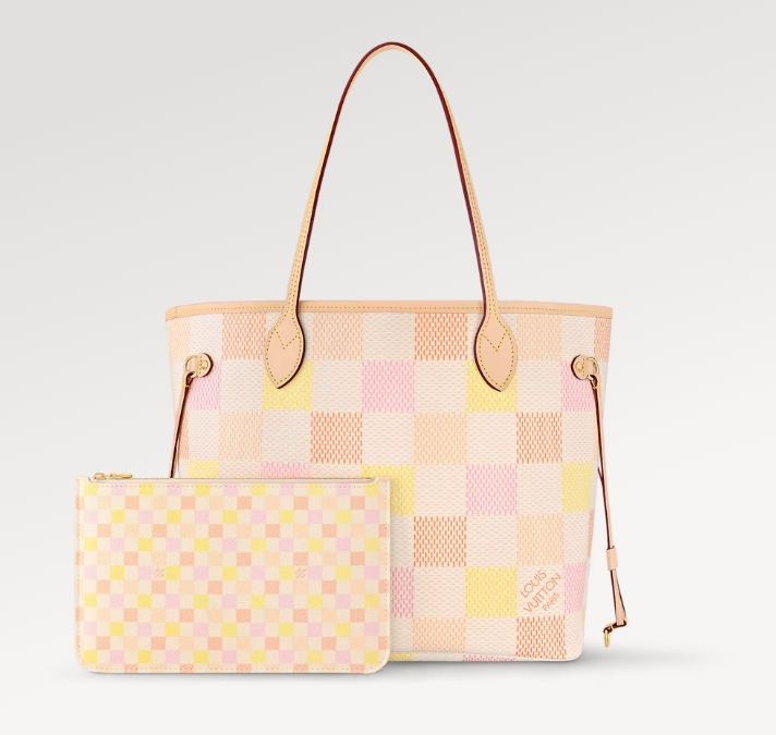LV Neverfull MM Tote Bag Pouch N40668 Damier