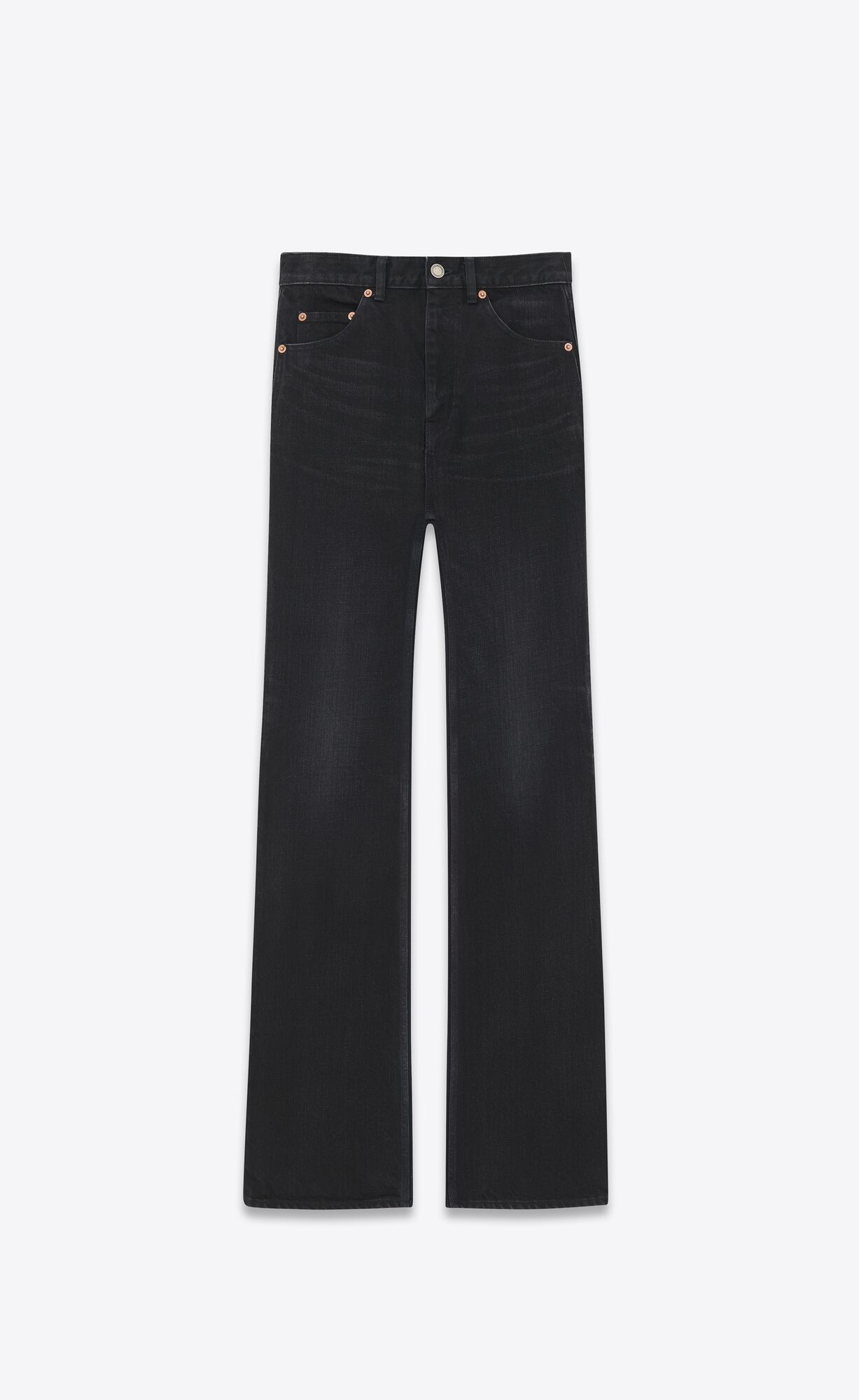 YSL 70's Flared Jeans In Black Denim Osaka Black | 9810562-GO