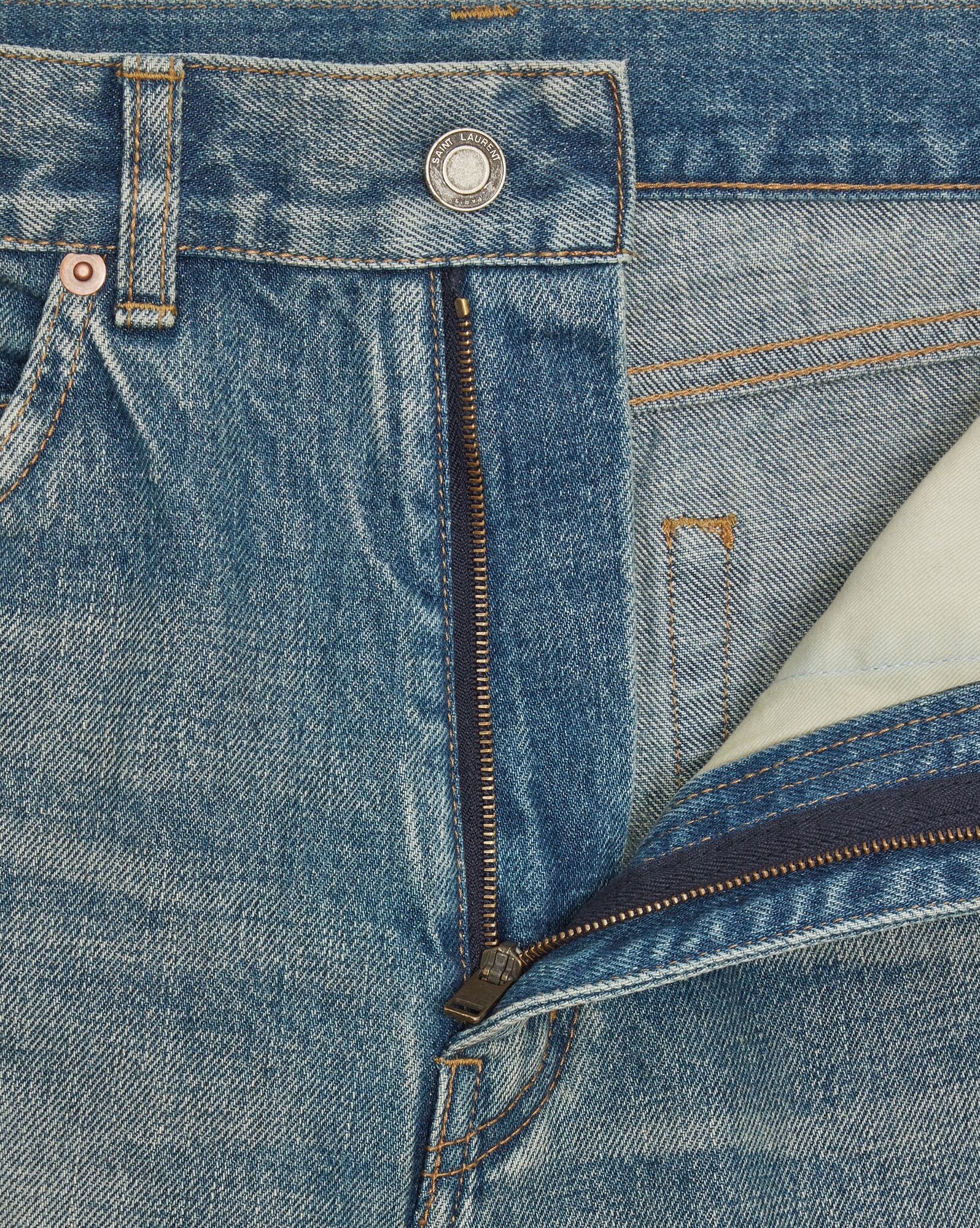 YSL 70's Jeans In Blue Vintage Denim Authentic Medium Blue | 1075269-IV