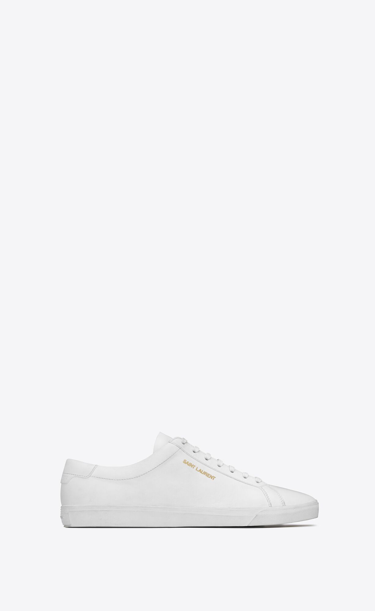 YSL Andy Sneakers In Leather Optic White | 1852347-SE