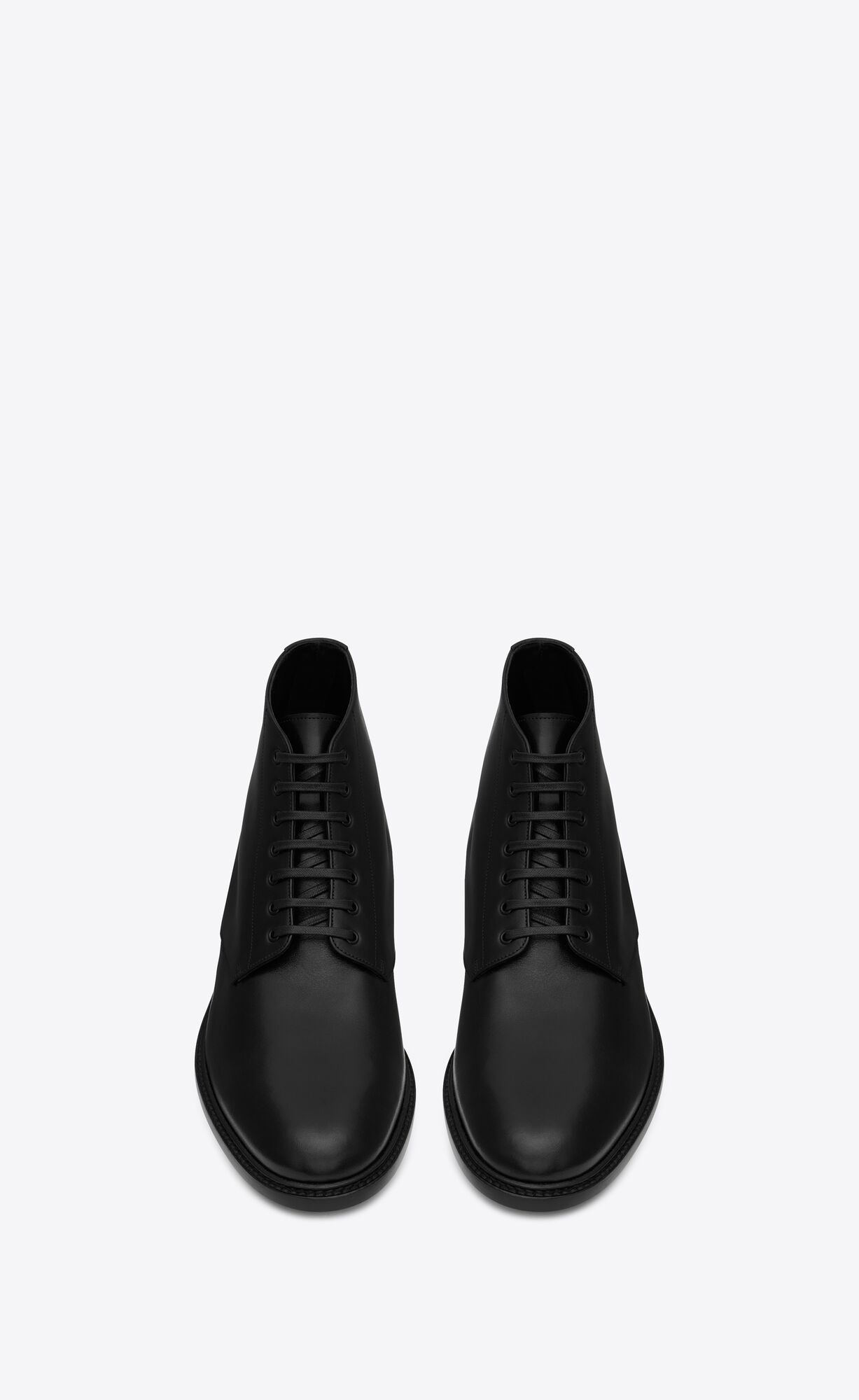 YSL Army Laced Booties In Shiny Leather Black | 3761059-BK