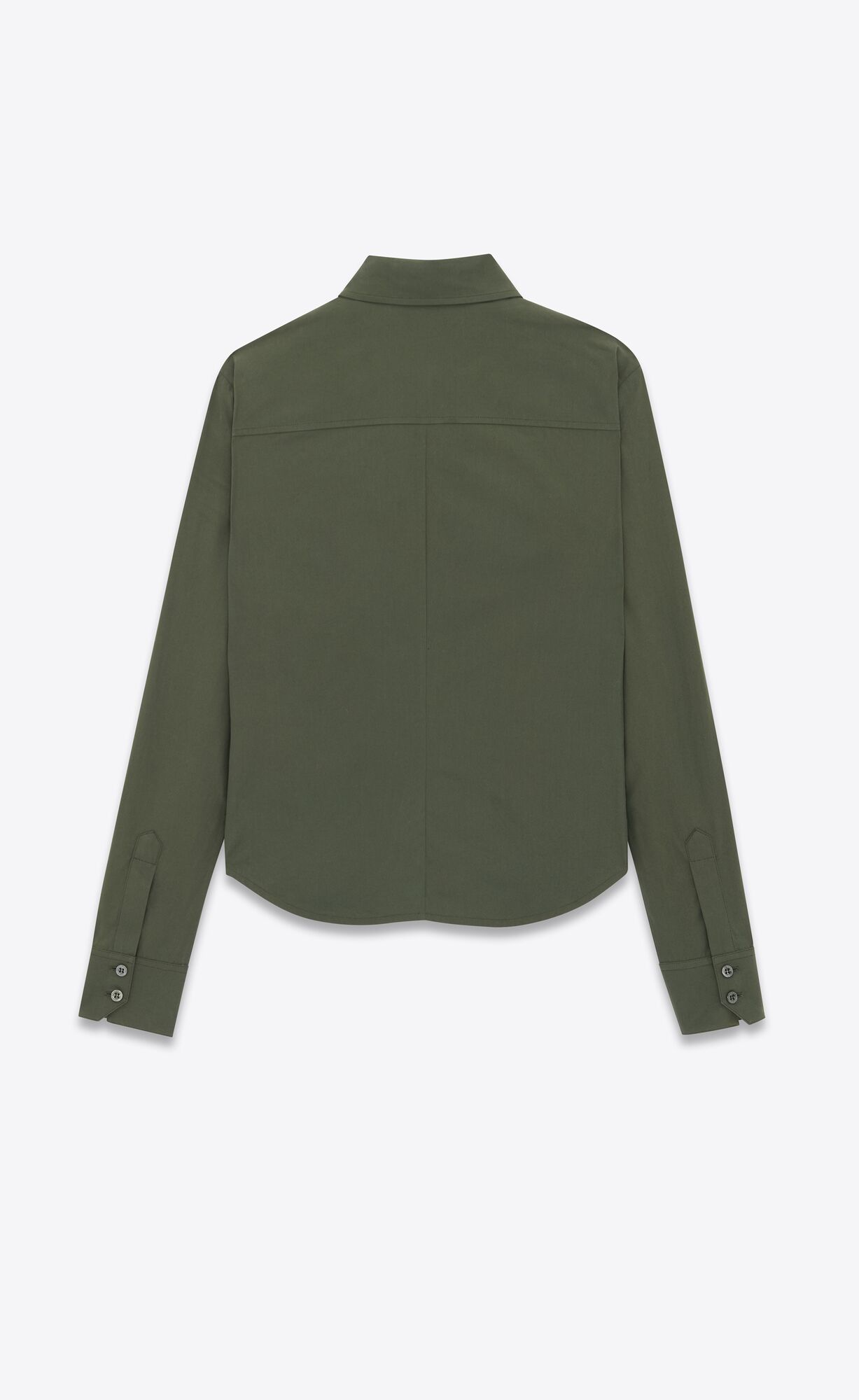 YSL Army Shirt In Cotton Poplin Khaki | 0832769-HE