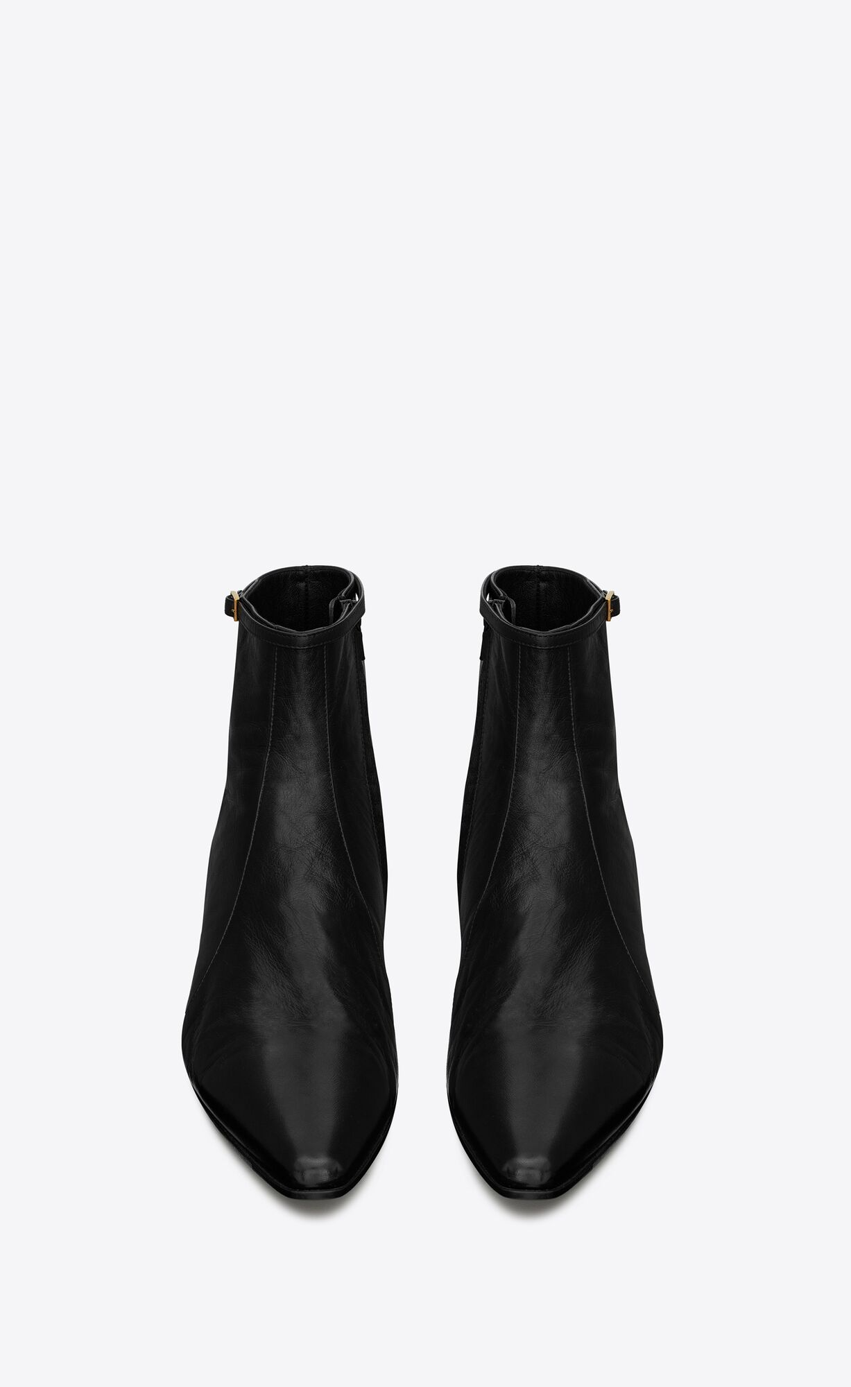 YSL Arsun Zipped Boots In Shiny Leather Black | 6127843-PB