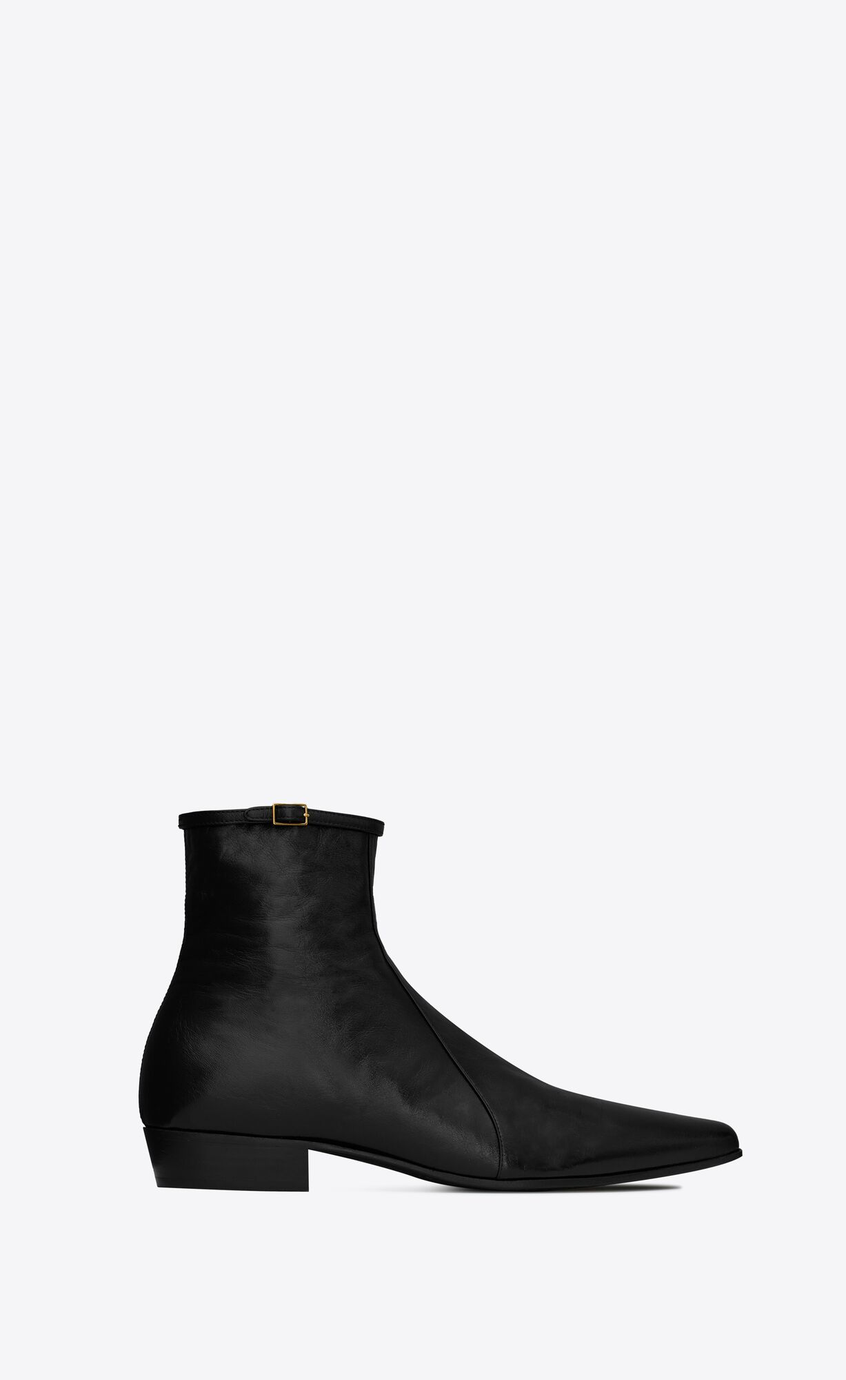 YSL Arsun Zipped Boots In Shiny Leather Black | 6127843-PB