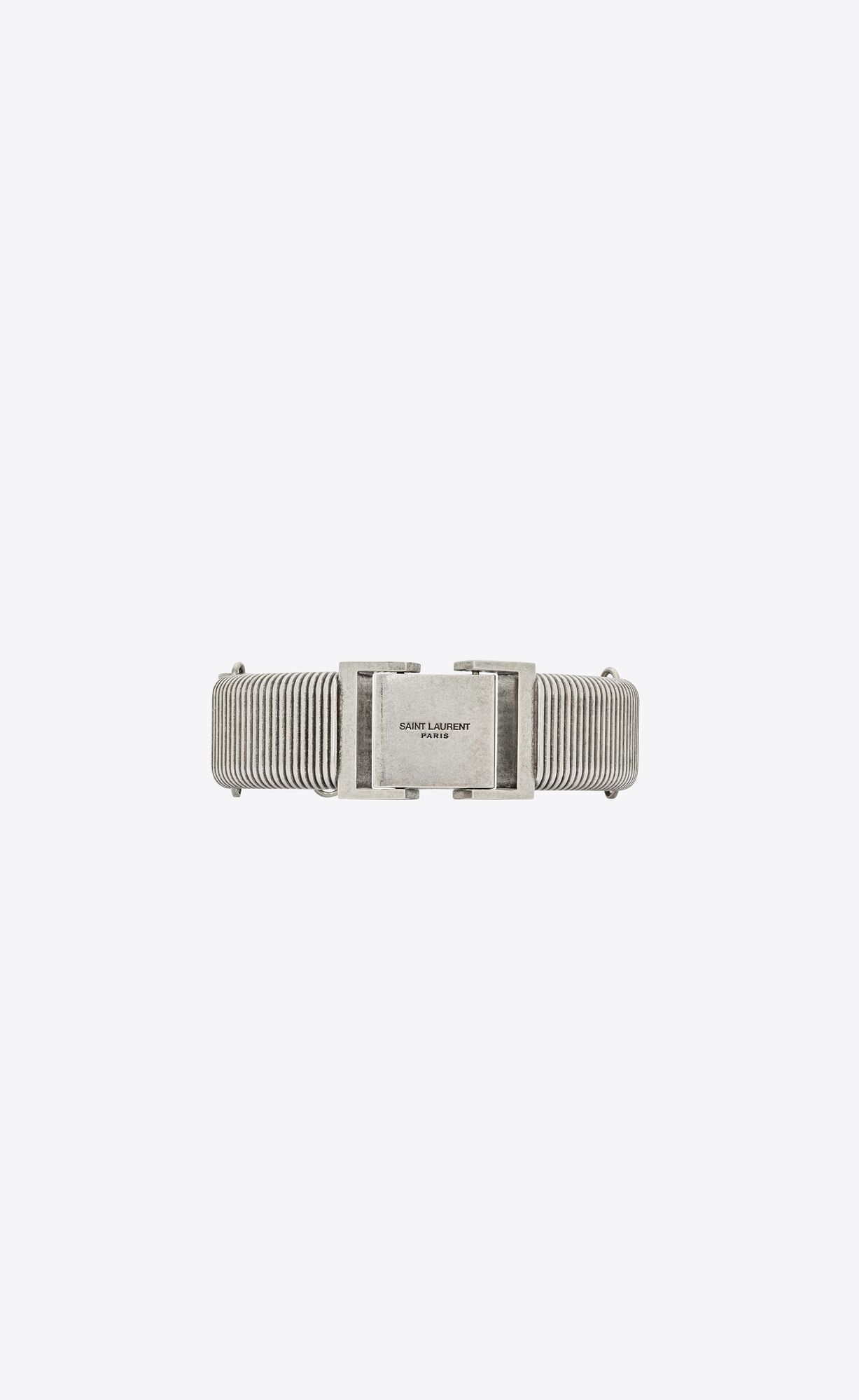 YSL Art Deco Bracelet In Metal Oxidized Silver | 6025493-HU