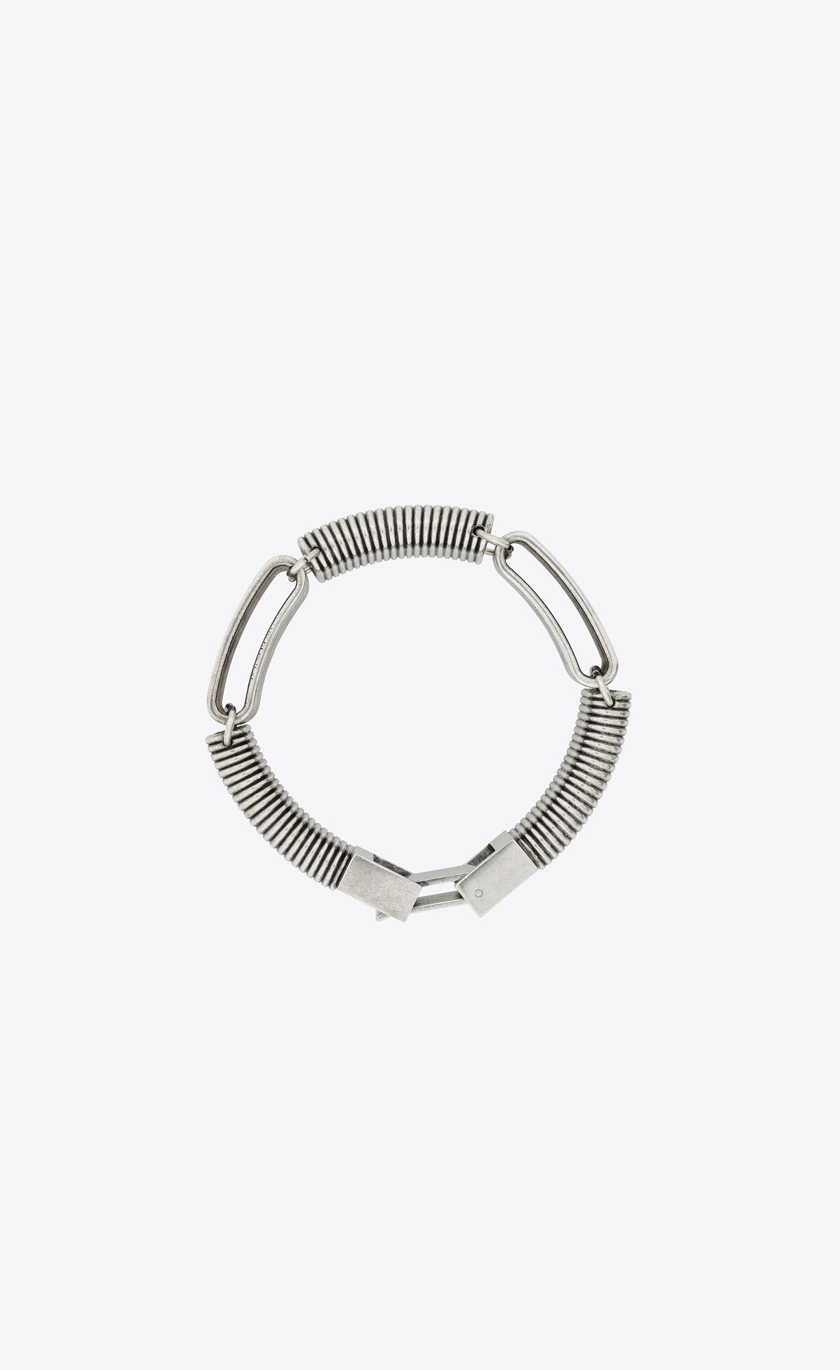 YSL Art Deco Bracelet In Metal Oxidized Silver | 6025493-HU