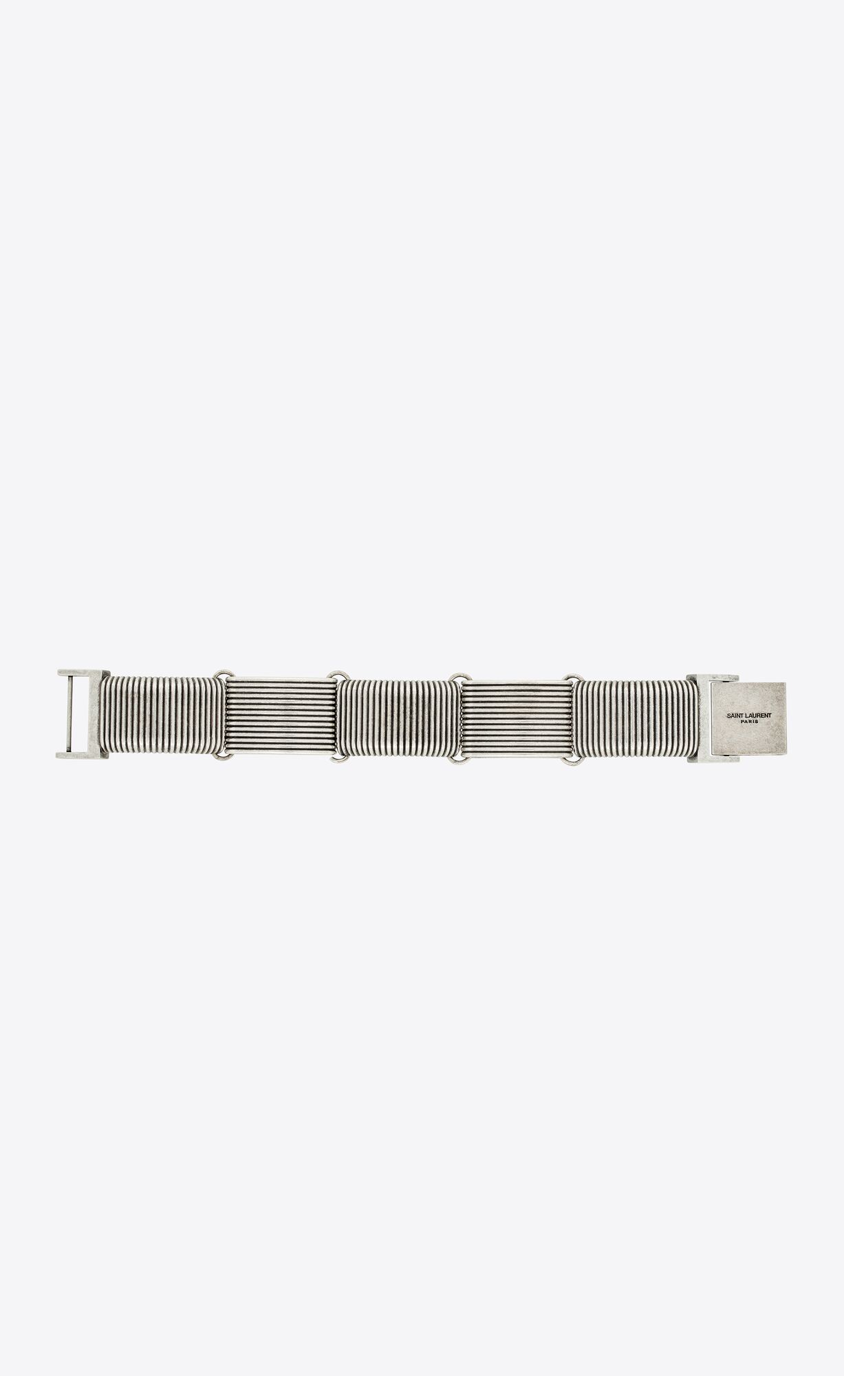 YSL Art Deco Bracelet In Metal Oxidized Silver | 6025493-HU