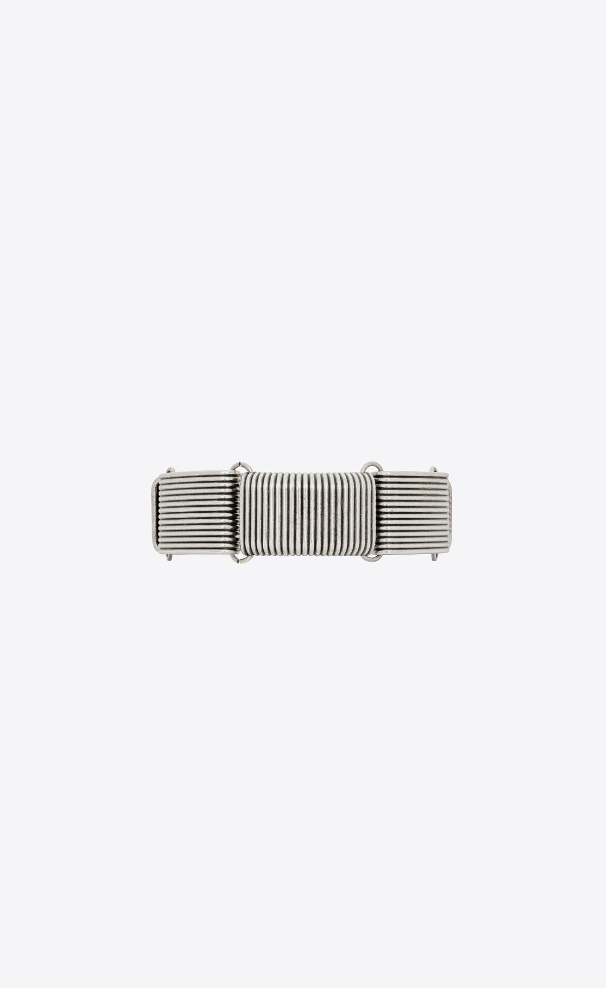 YSL Art Deco Bracelet In Metal Oxidized Silver | 6025493-HU