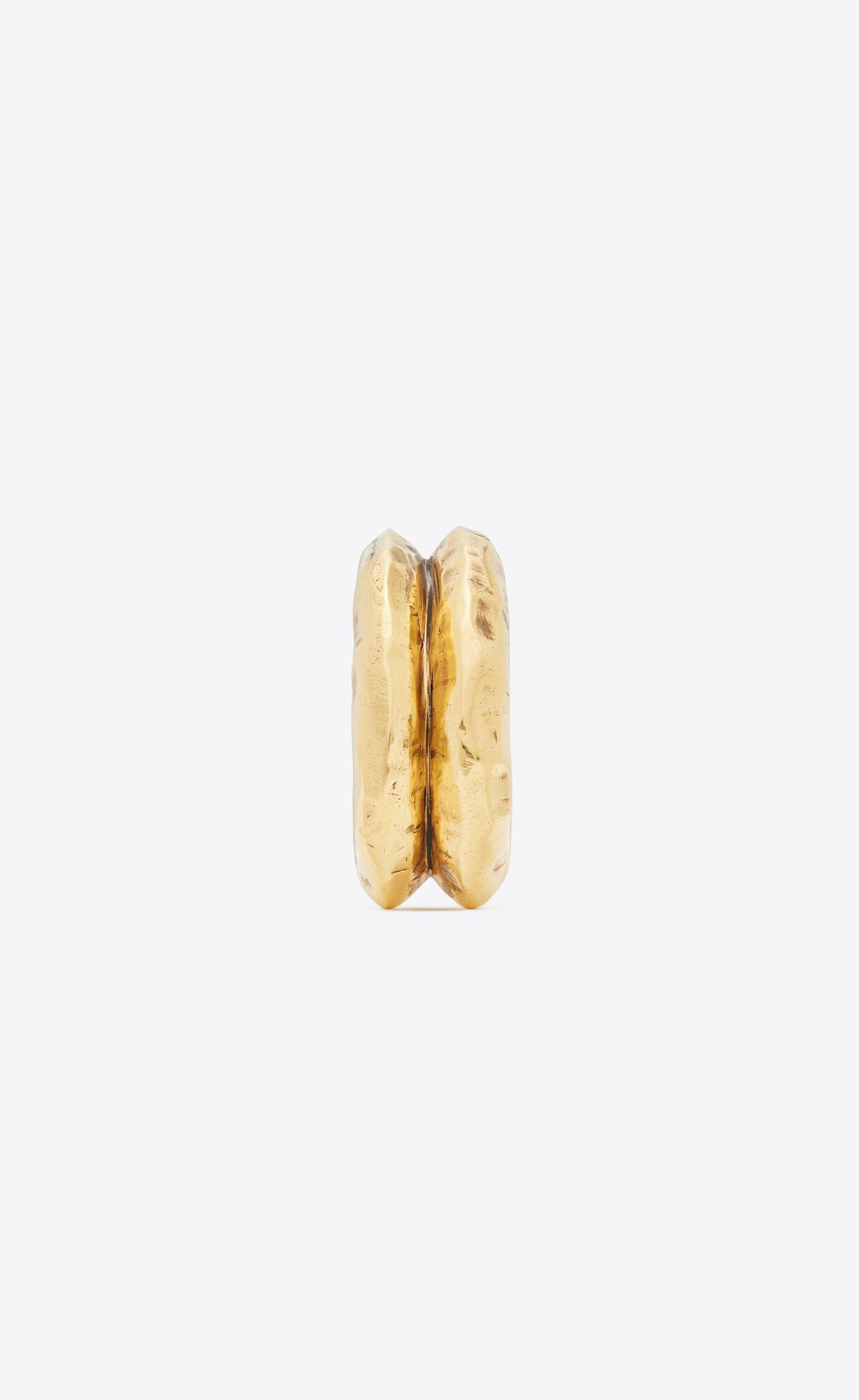 YSL Arty Groove Cuff Bracelet In Metal Satiny Aged Gold | 1536789-VA