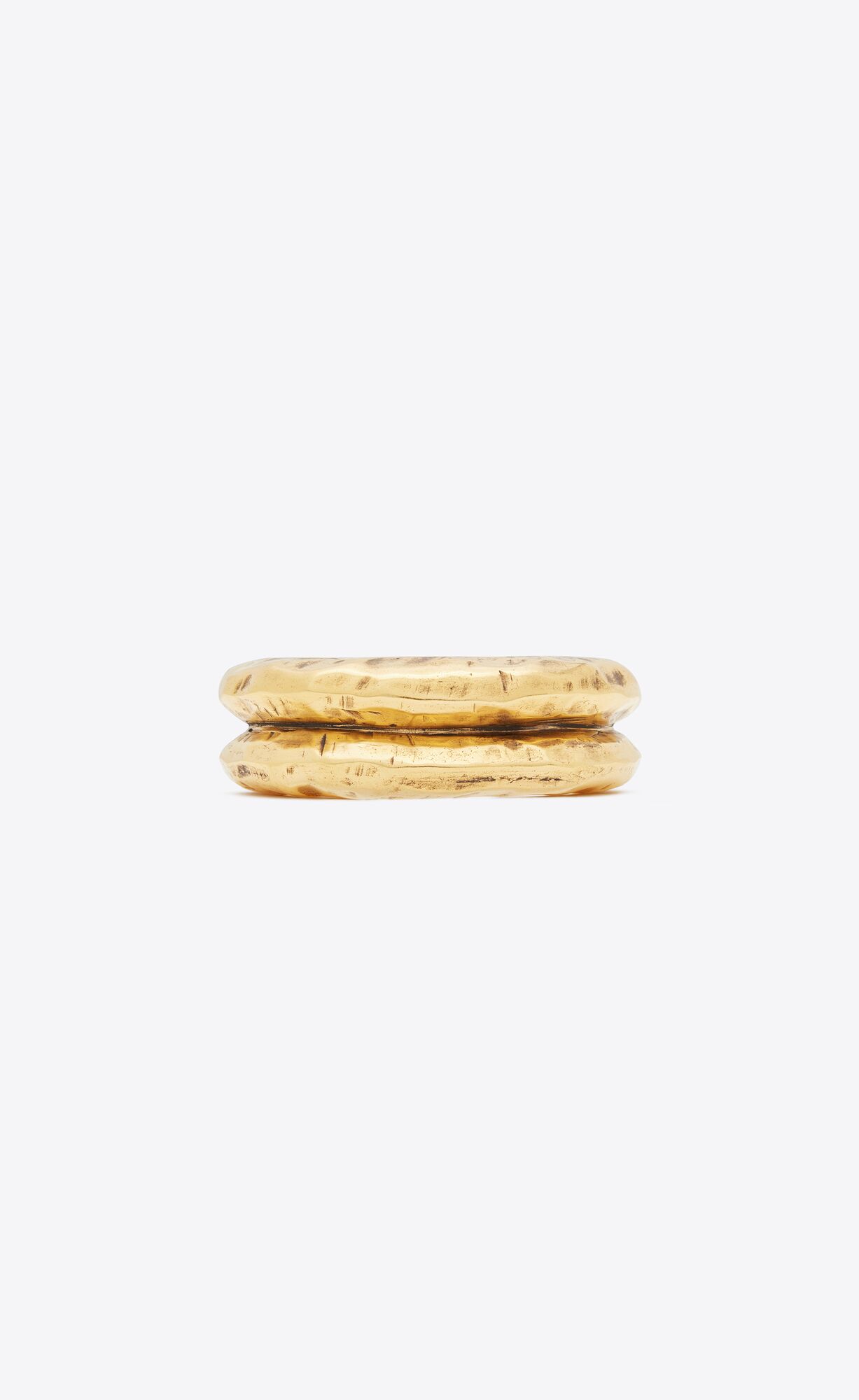 YSL Arty Groove Cuff Bracelet In Metal Satiny Aged Gold | 1536789-VA