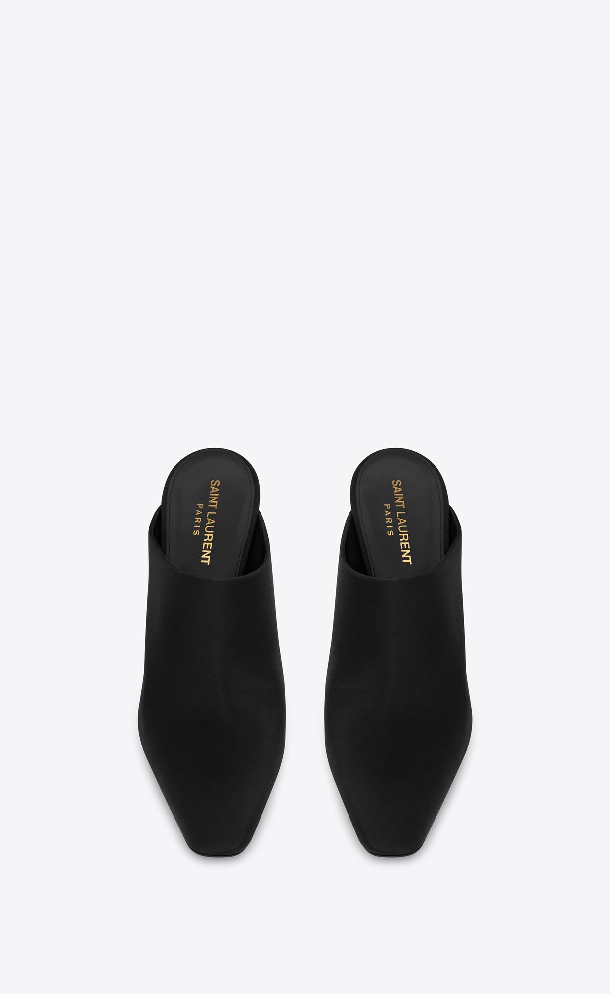 YSL Ascot Mules In Crepe Satin Black | 1359467-XG