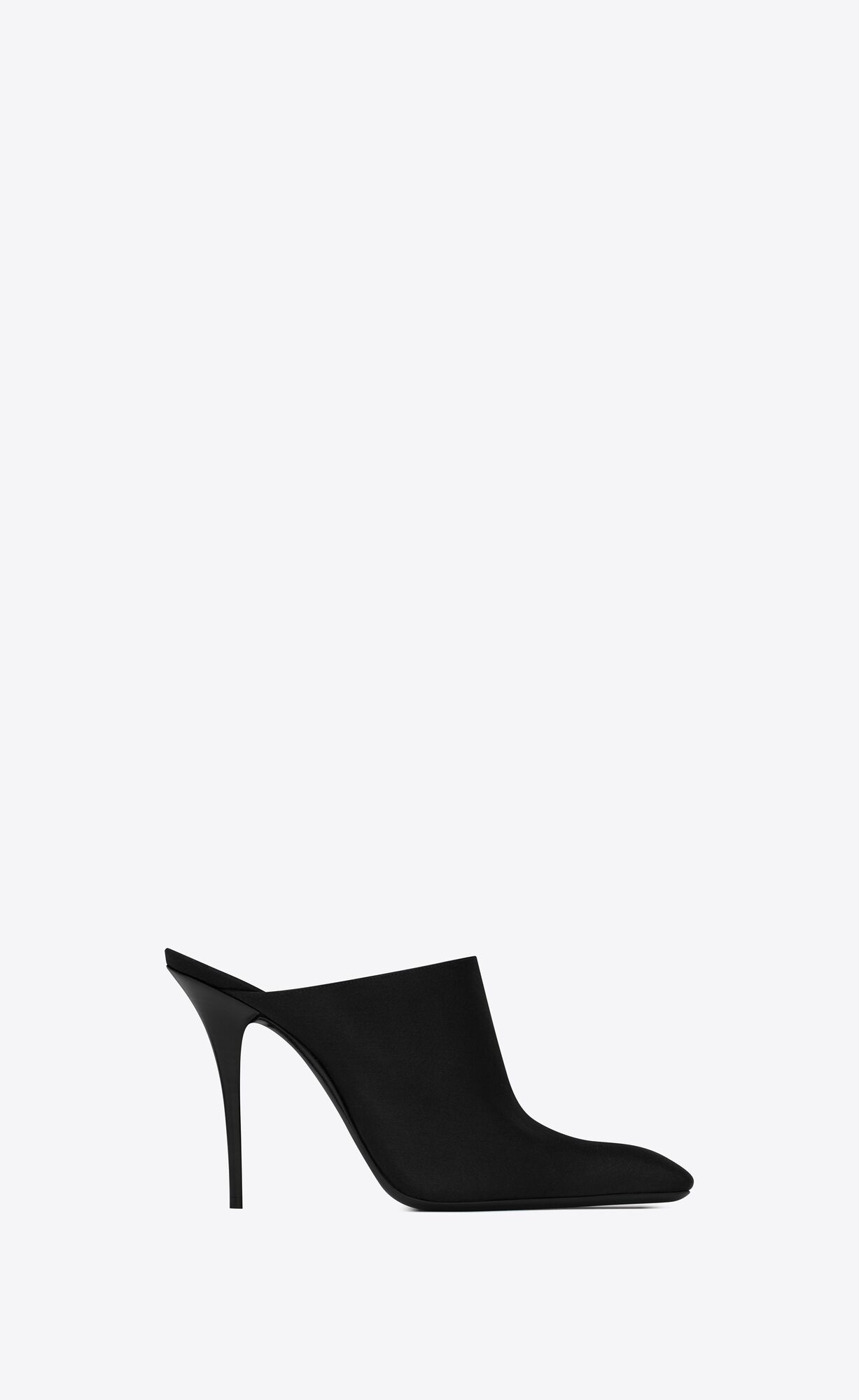 YSL Ascot Mules In Crepe Satin Black | 1359467-XG