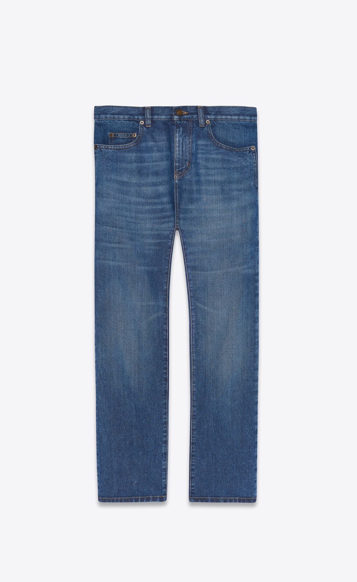YSL Authentic Straight Jeans In Blue Ink Wash Denim Blue Ink Wash | 2351604-UP