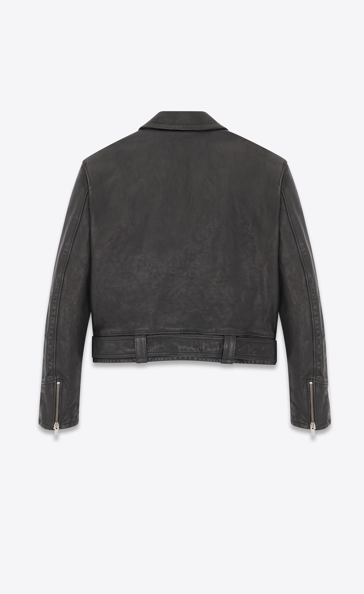 YSL Aviator Jacket In Vintage Vegetable-tanned Leather Black | 9508362-MQ