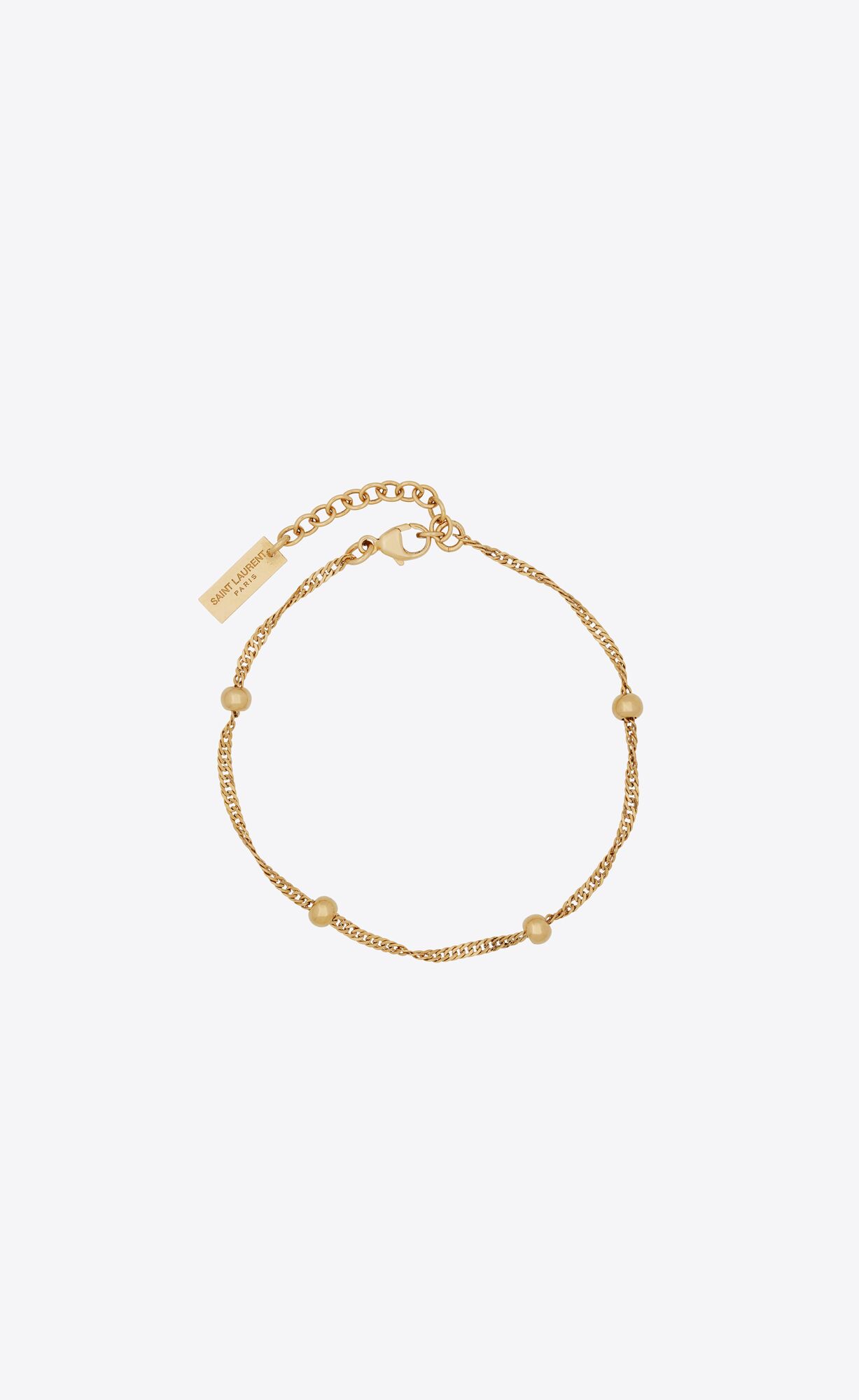 YSL Ball And Intertwined Chain Bracelet In Metal Aged Gold | 6395870-YX