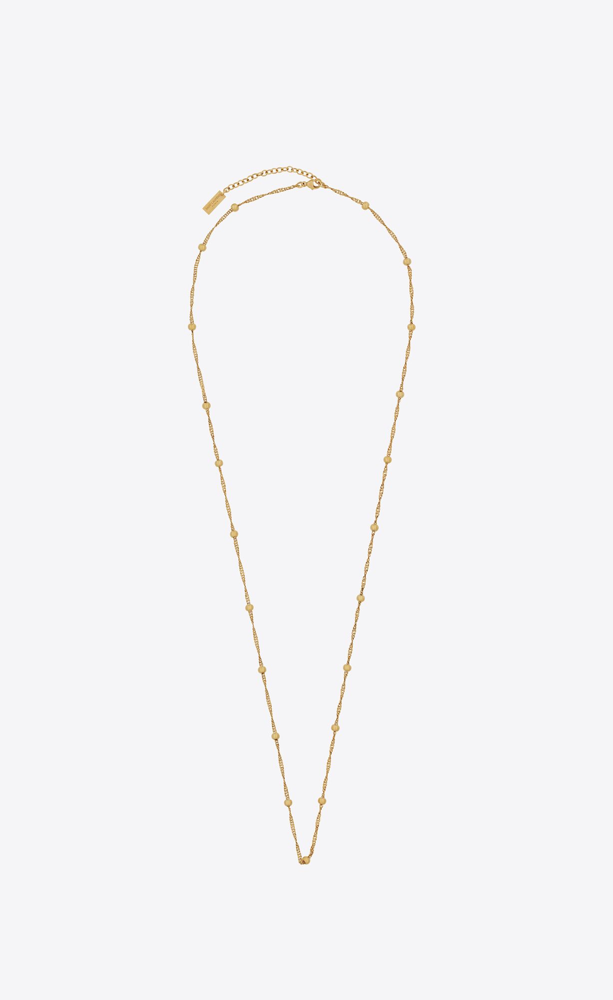 YSL Ball And Intertwined Chain Long Necklace In Metal Aged Gold | 8419520-ED