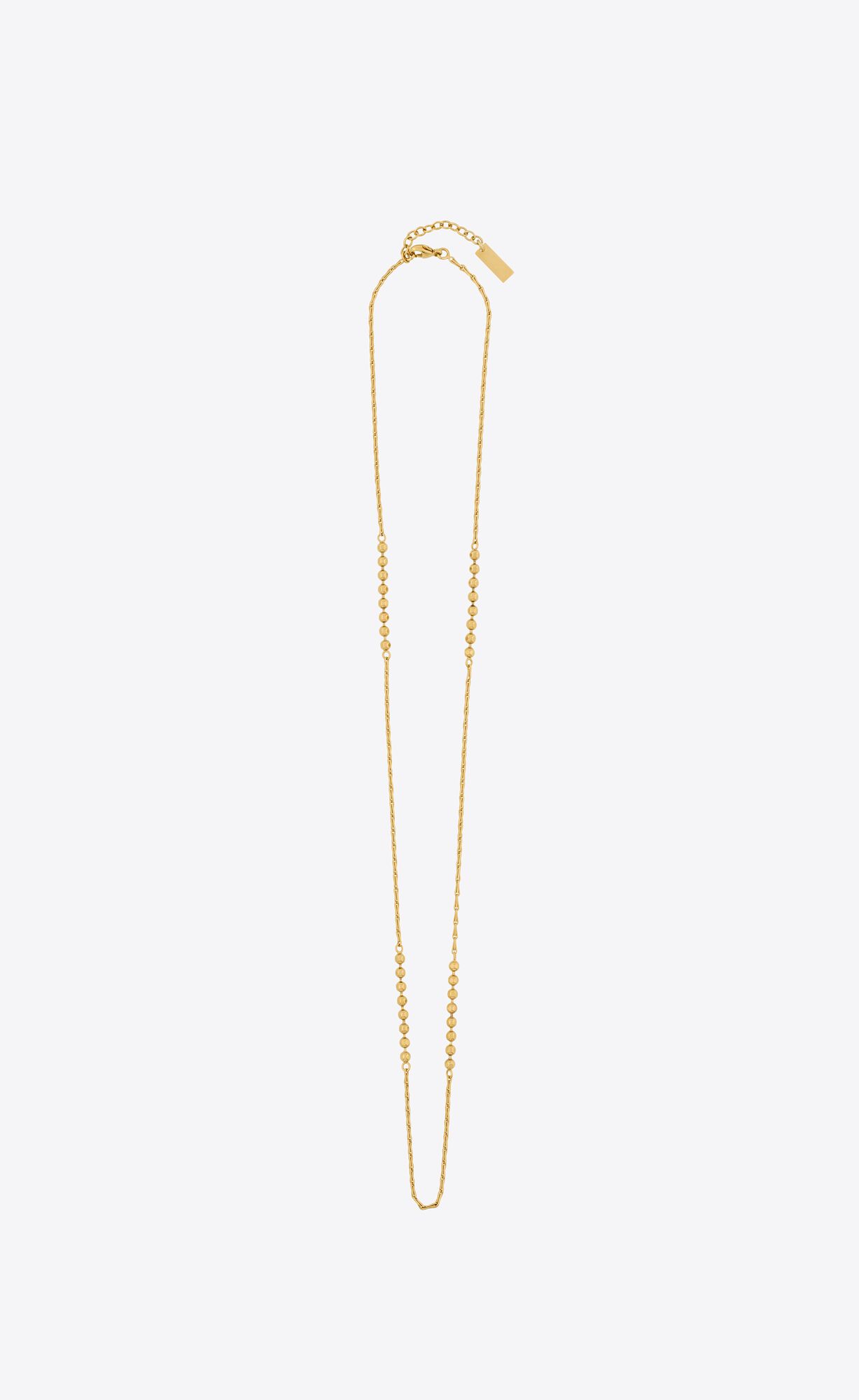 YSL Ball And Wheat Chain Necklace In Metal Gold | 3715460-BZ