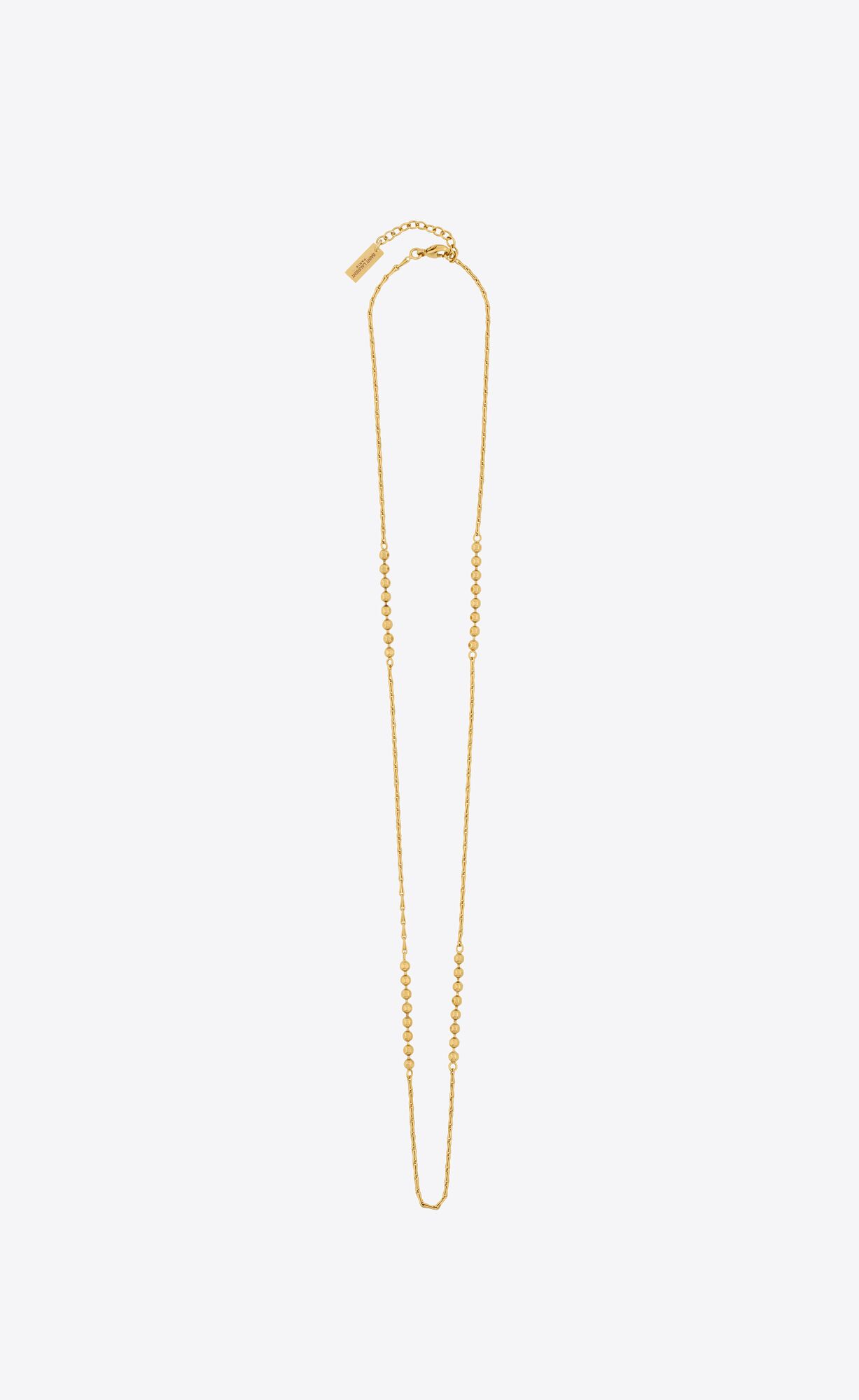 YSL Ball And Wheat Chain Necklace In Metal Gold | 3715460-BZ