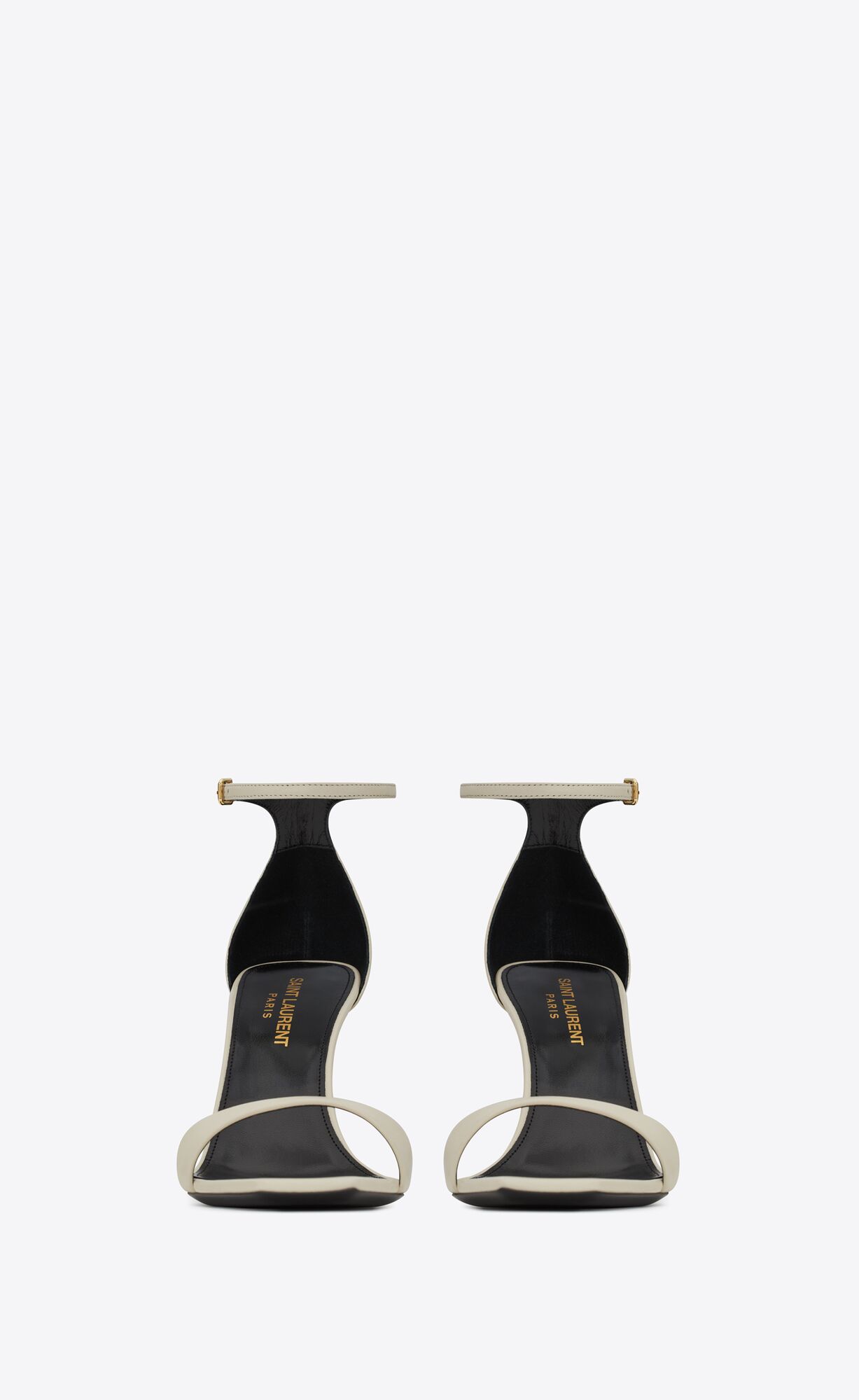 YSL Bea Sandals In Smooth Leather Pearl | 2718546-OU