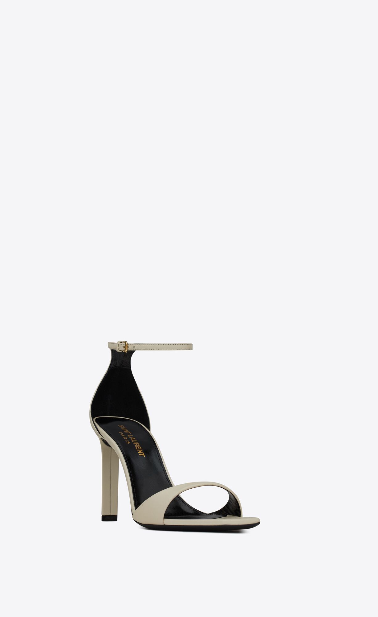 YSL Bea Sandals In Smooth Leather Pearl | 2718546-OU