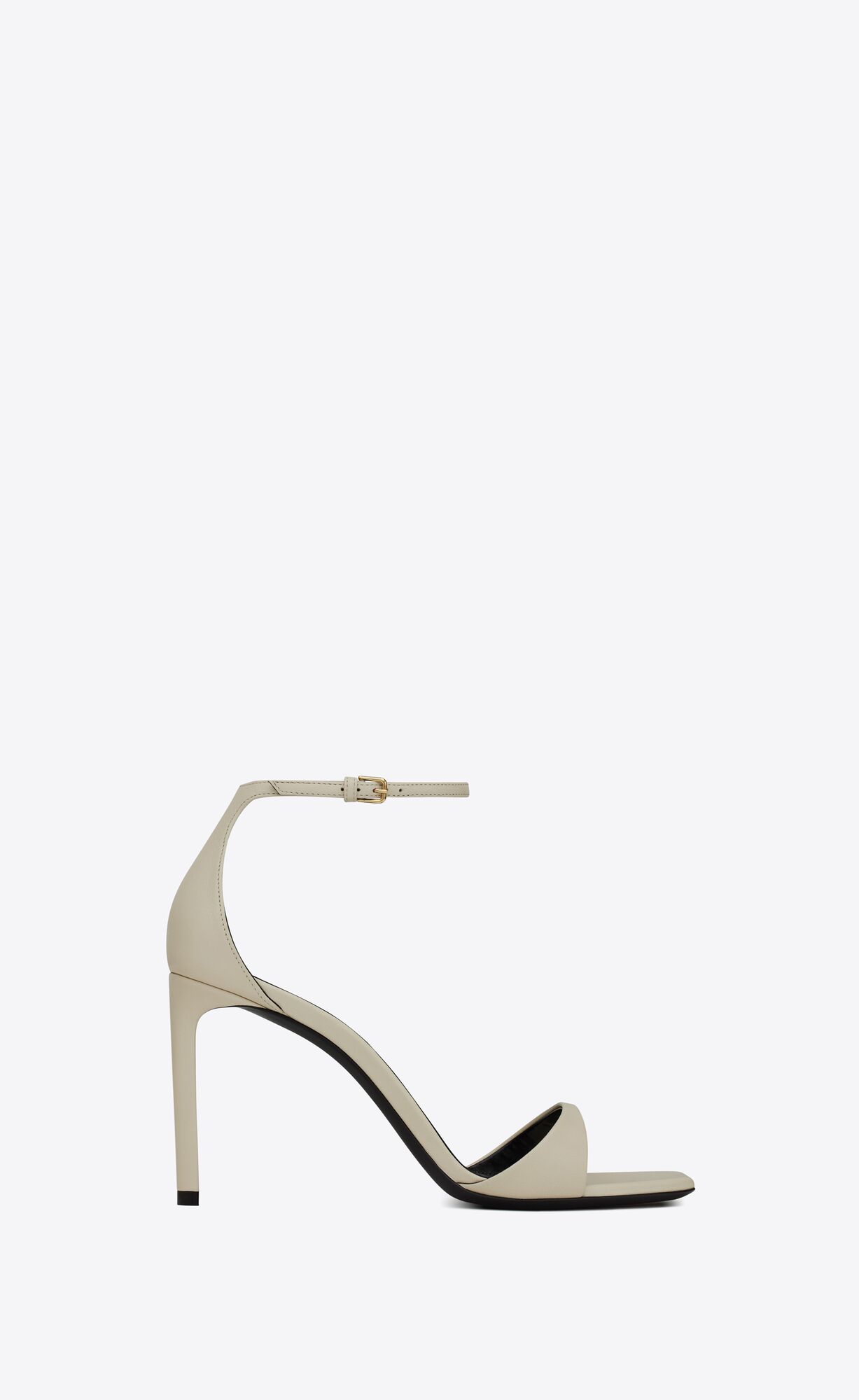 YSL Bea Sandals In Smooth Leather Pearl | 2718546-OU