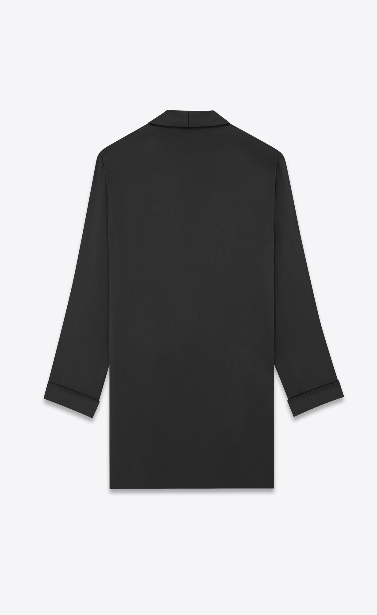 YSL Belted Jacket In Silk Satin Black | 7854109-NC