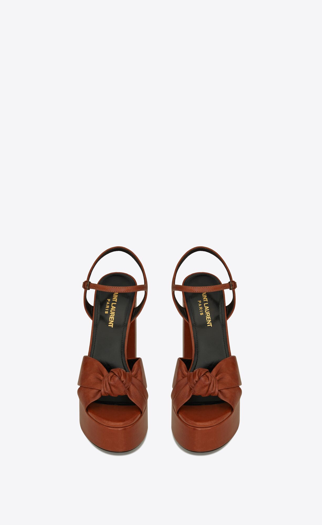 YSL Bianca Platform Sandals In Smooth Leather Toffee | 0372591-VL