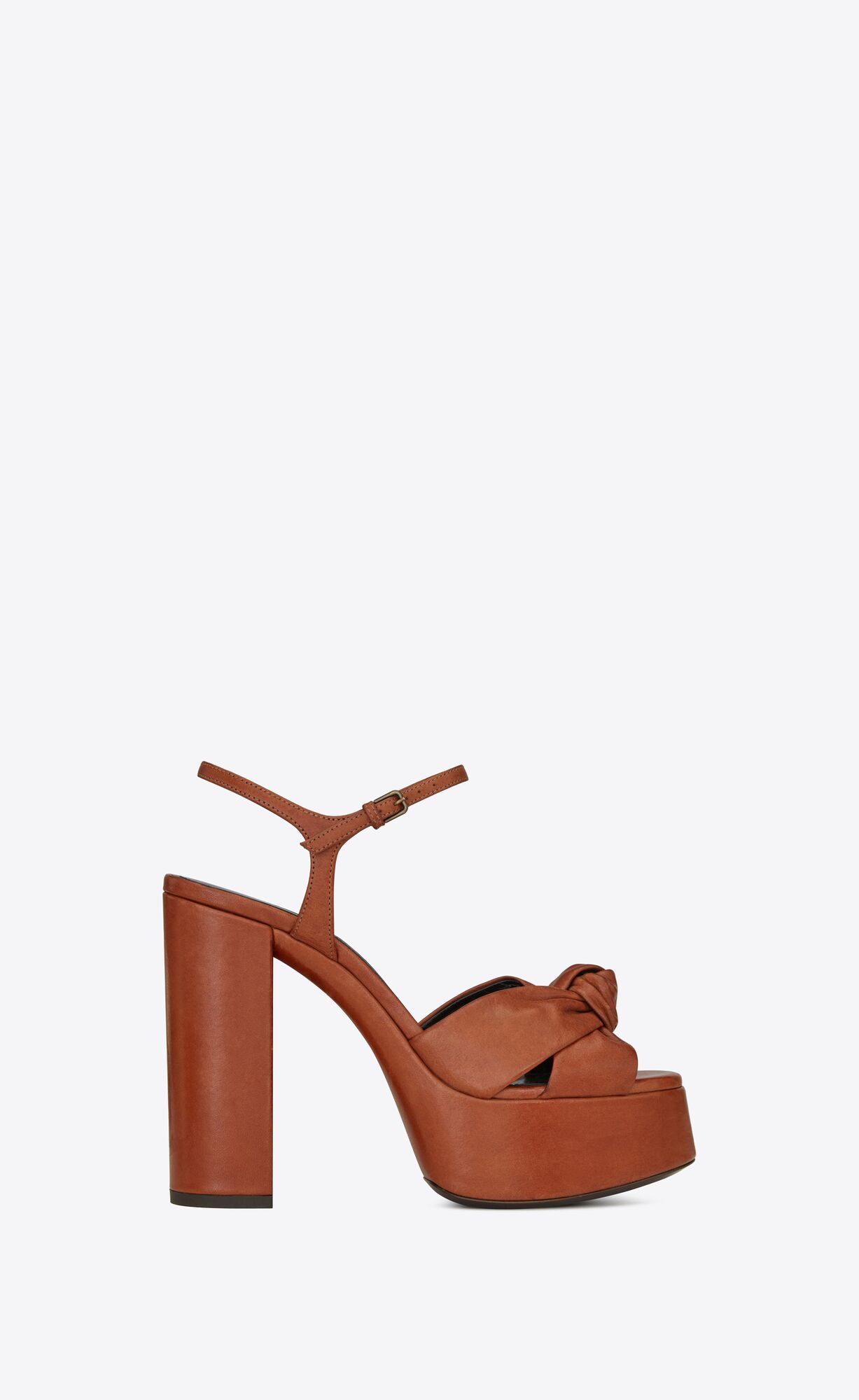 YSL Bianca Platform Sandals In Smooth Leather Toffee | 0372591-VL