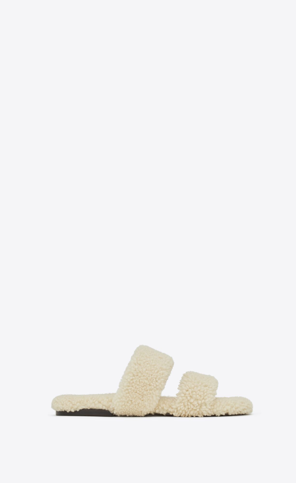 YSL Bleach Mules In Shearling Cream | 4185679-RM