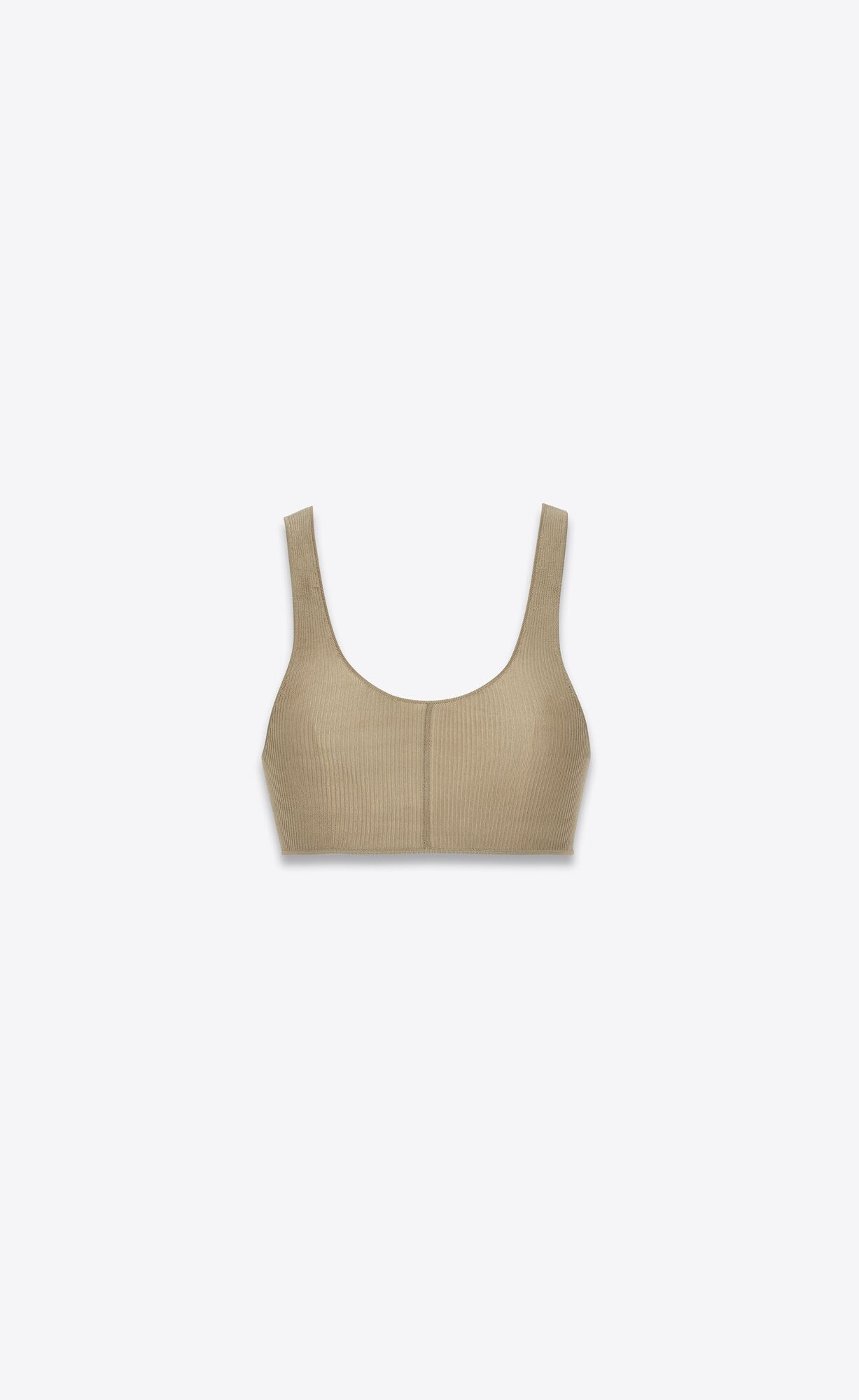 YSL Bralette In Ribbed Silk Sable | 4579123-EW