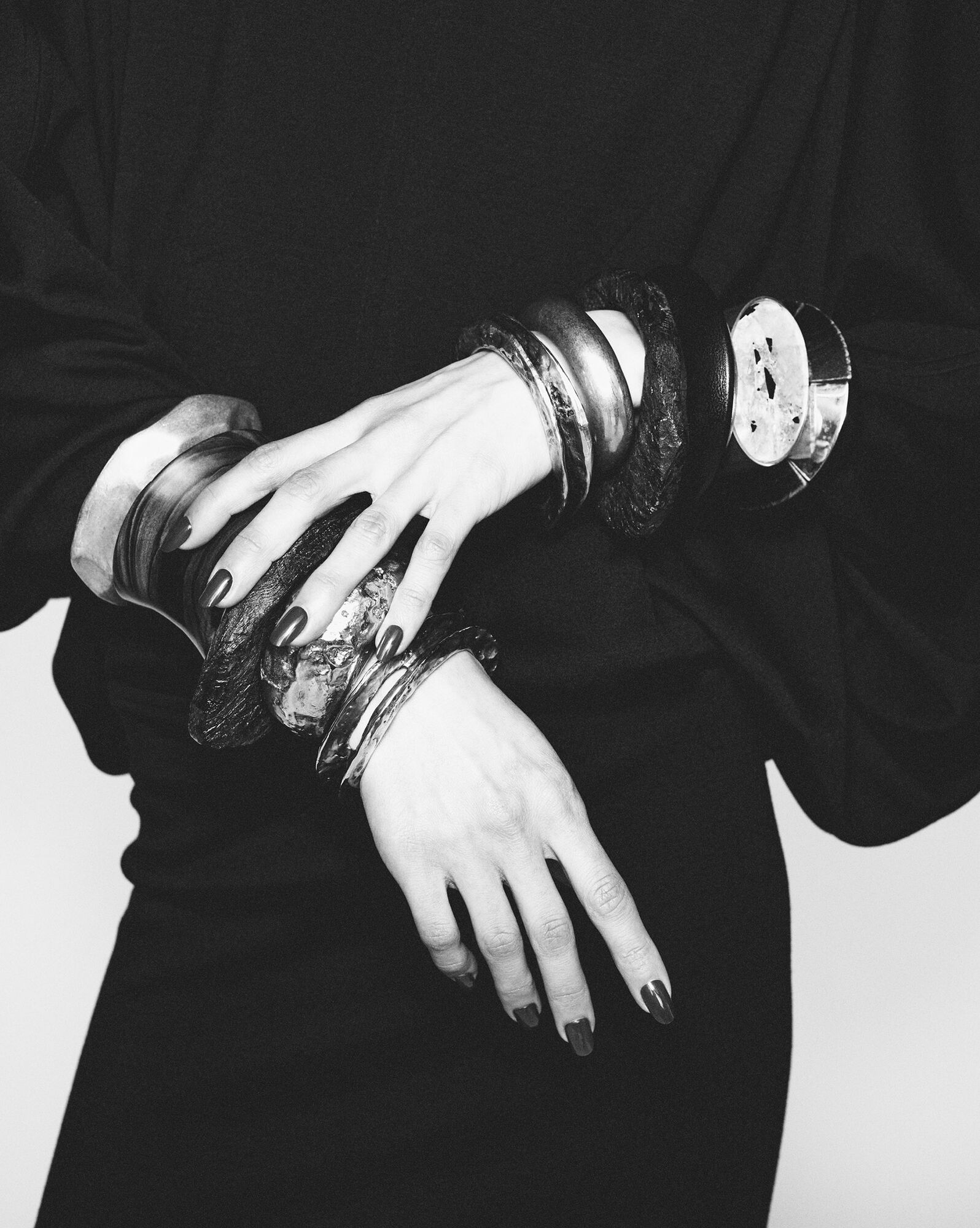 YSL Bumpy Textured Cuff In Metal Aged Gold | 6093841-LP