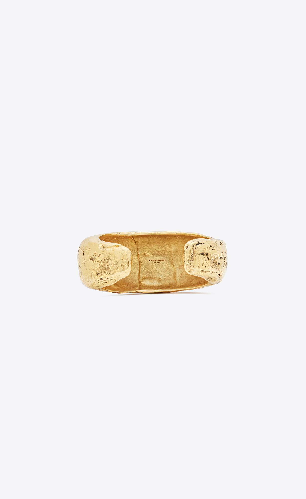 YSL Bumpy Textured Cuff In Metal Aged Gold | 6093841-LP