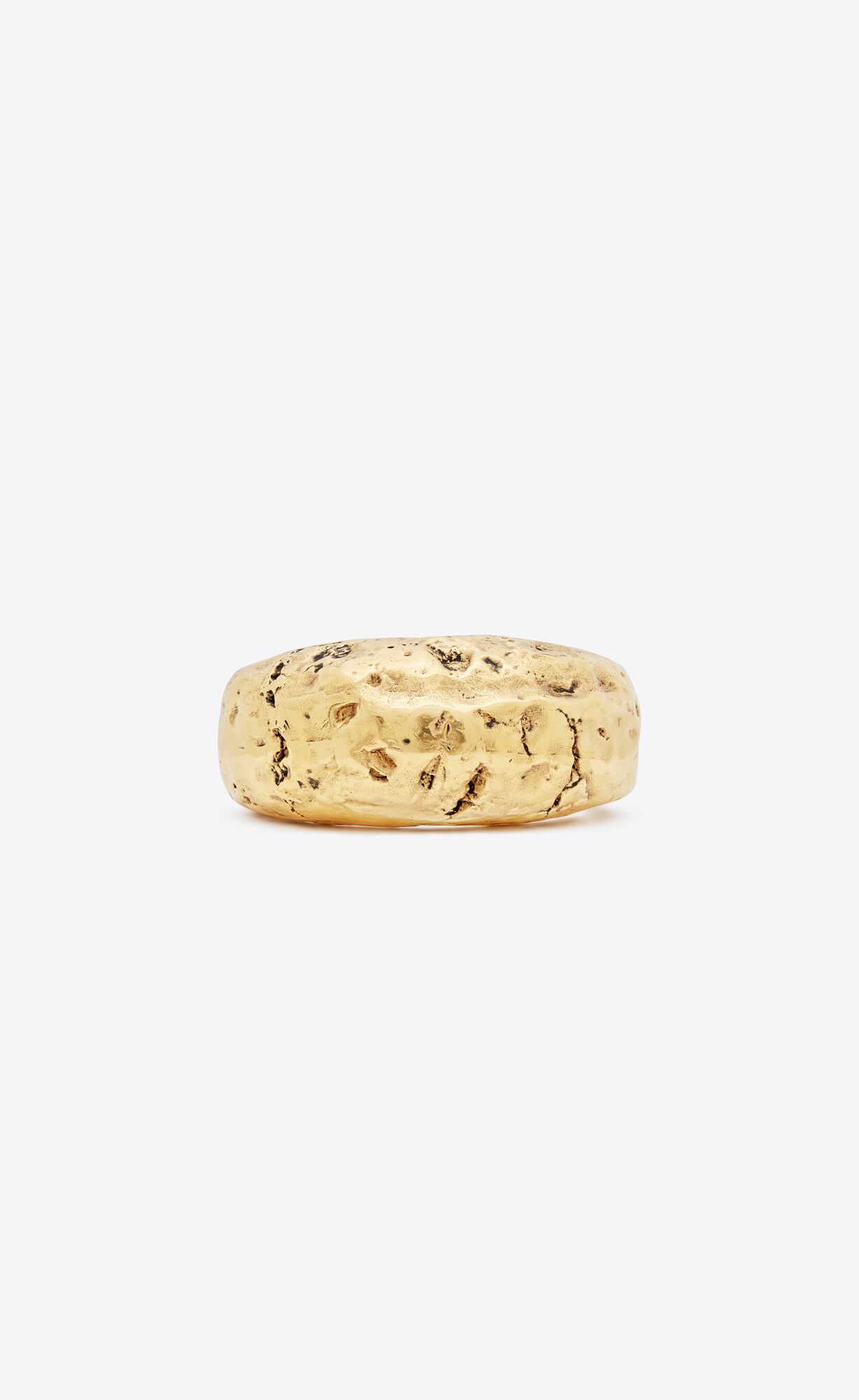 YSL Bumpy Textured Cuff In Metal Aged Gold | 6093841-LP