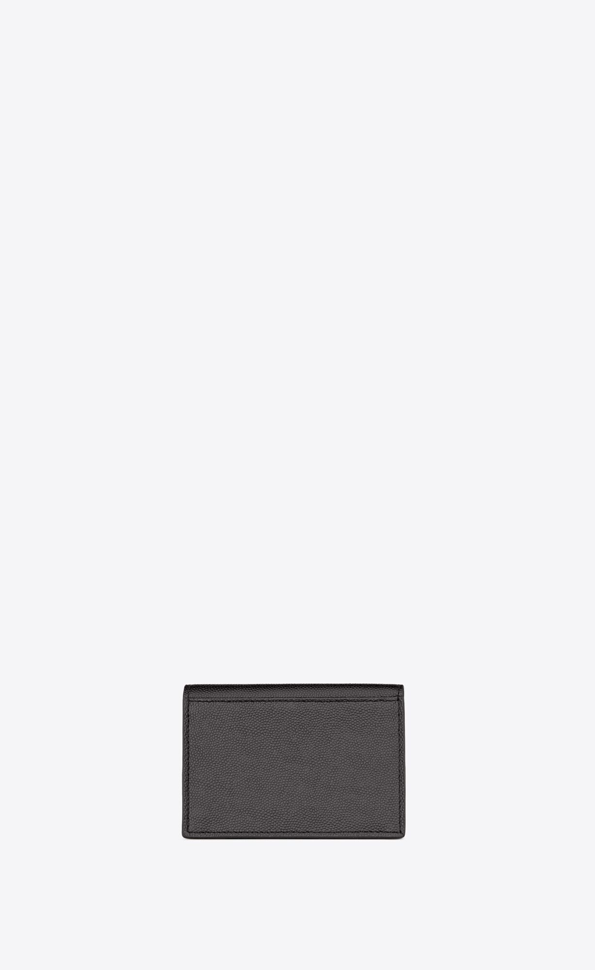 YSL Business Card Holder With Flap In Grain De Poudre-embossed Leather Storm | 5486310-UL