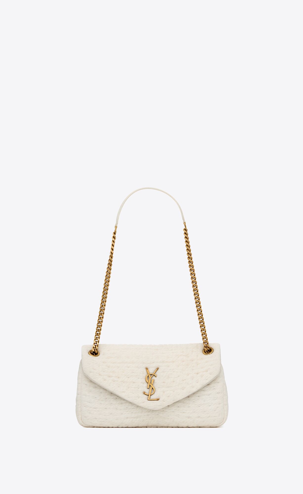 YSL Calypso In Organza And Lambskin White Corn And Cream | 7205189-BL