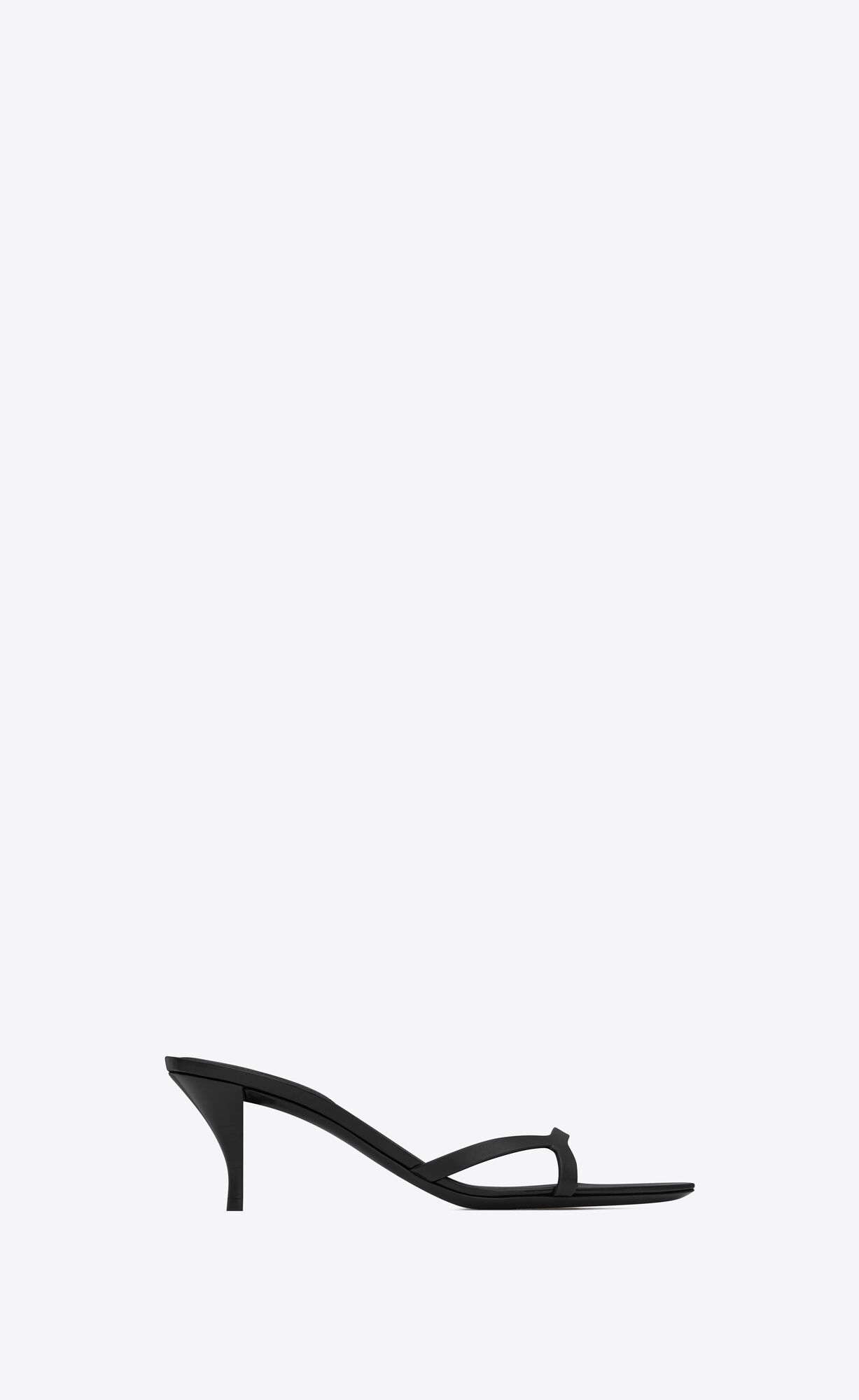 YSL Carla Heeled Mules In Smooth Leather Black | 5023691-LP