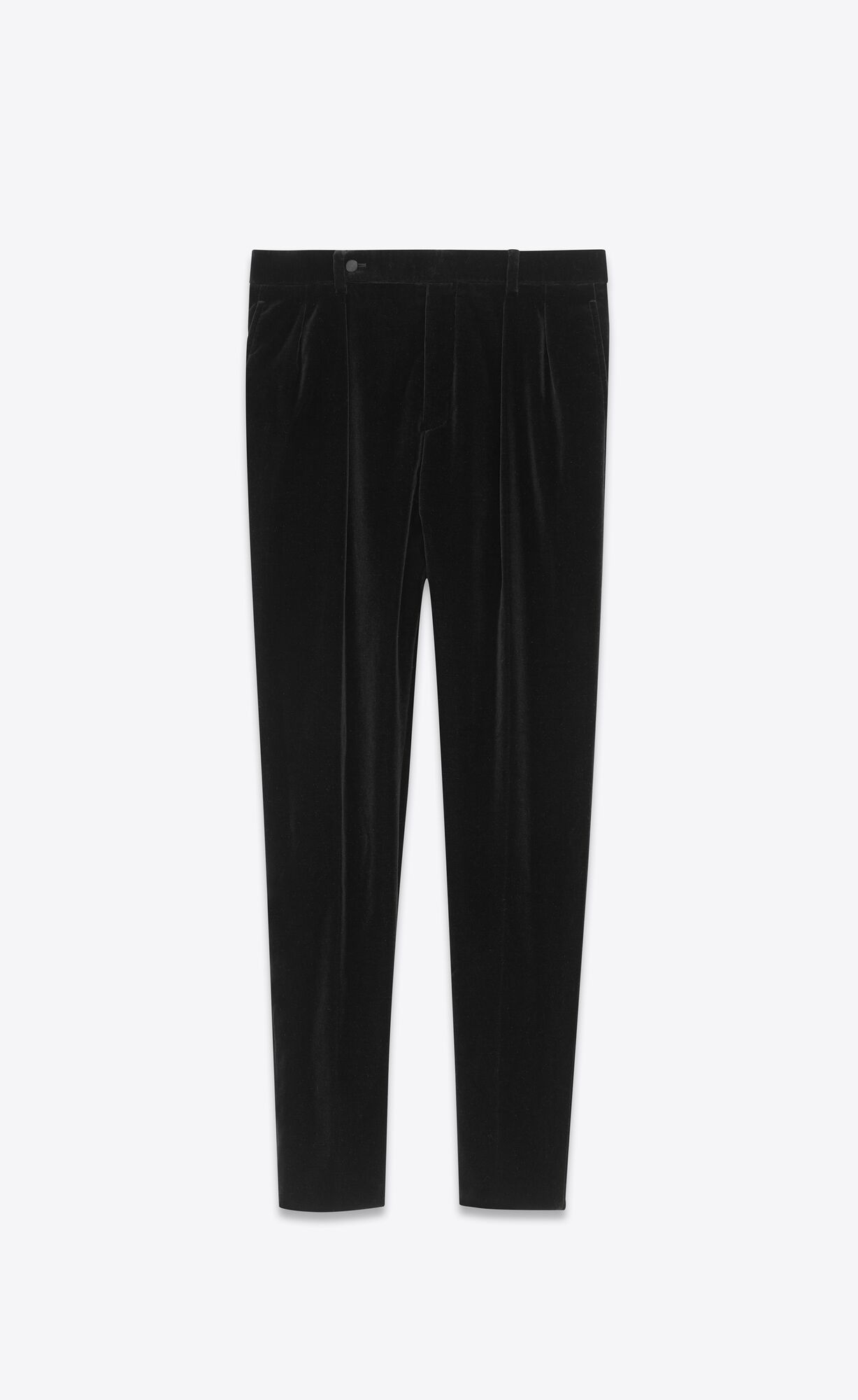 YSL Carrot-fit Pants In Cotton Velvet Noir | 5624791-QJ
