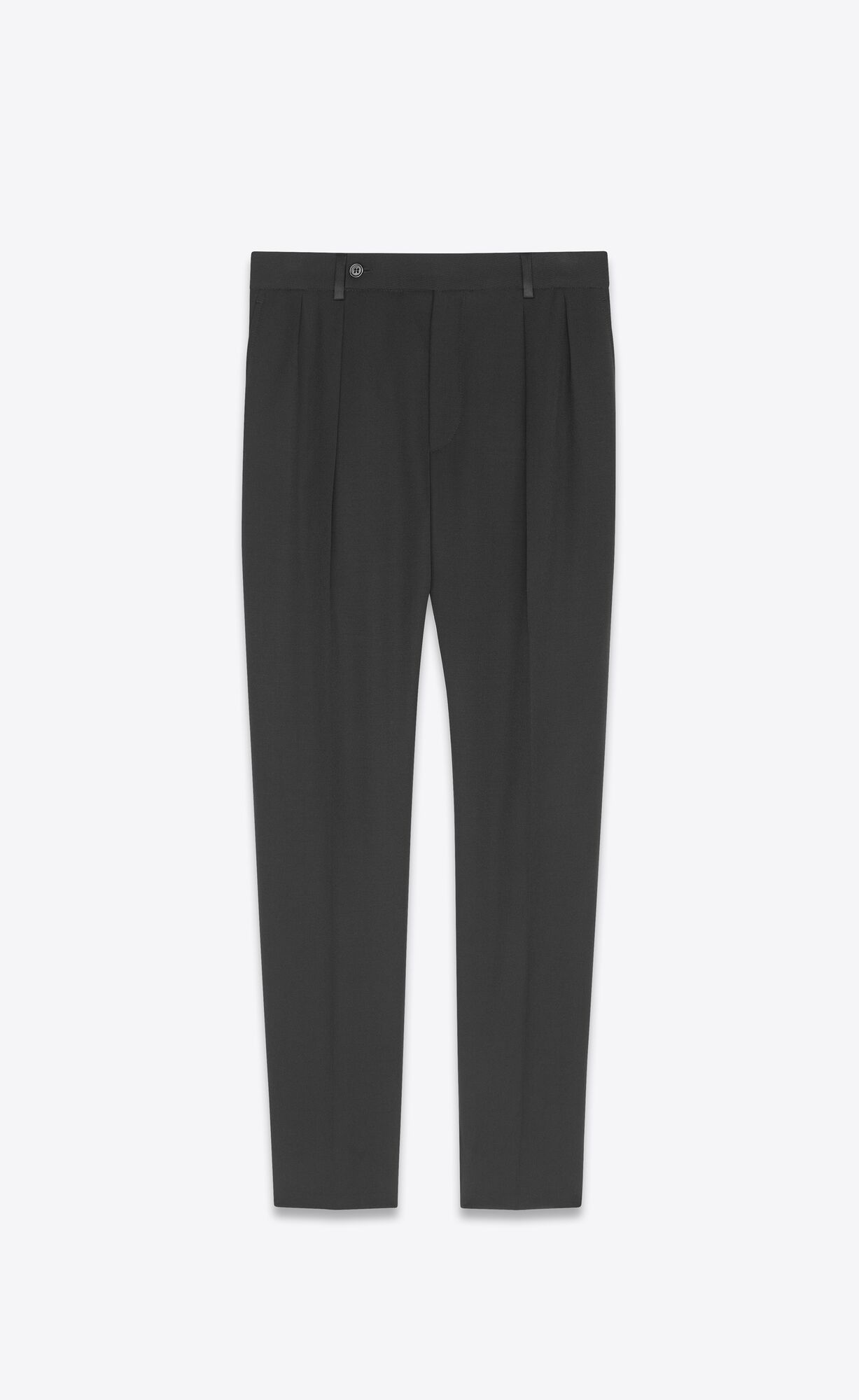 YSL Carrot-fit Tuxedo Pants In Grain De Poudre Noir | 8376102-JQ