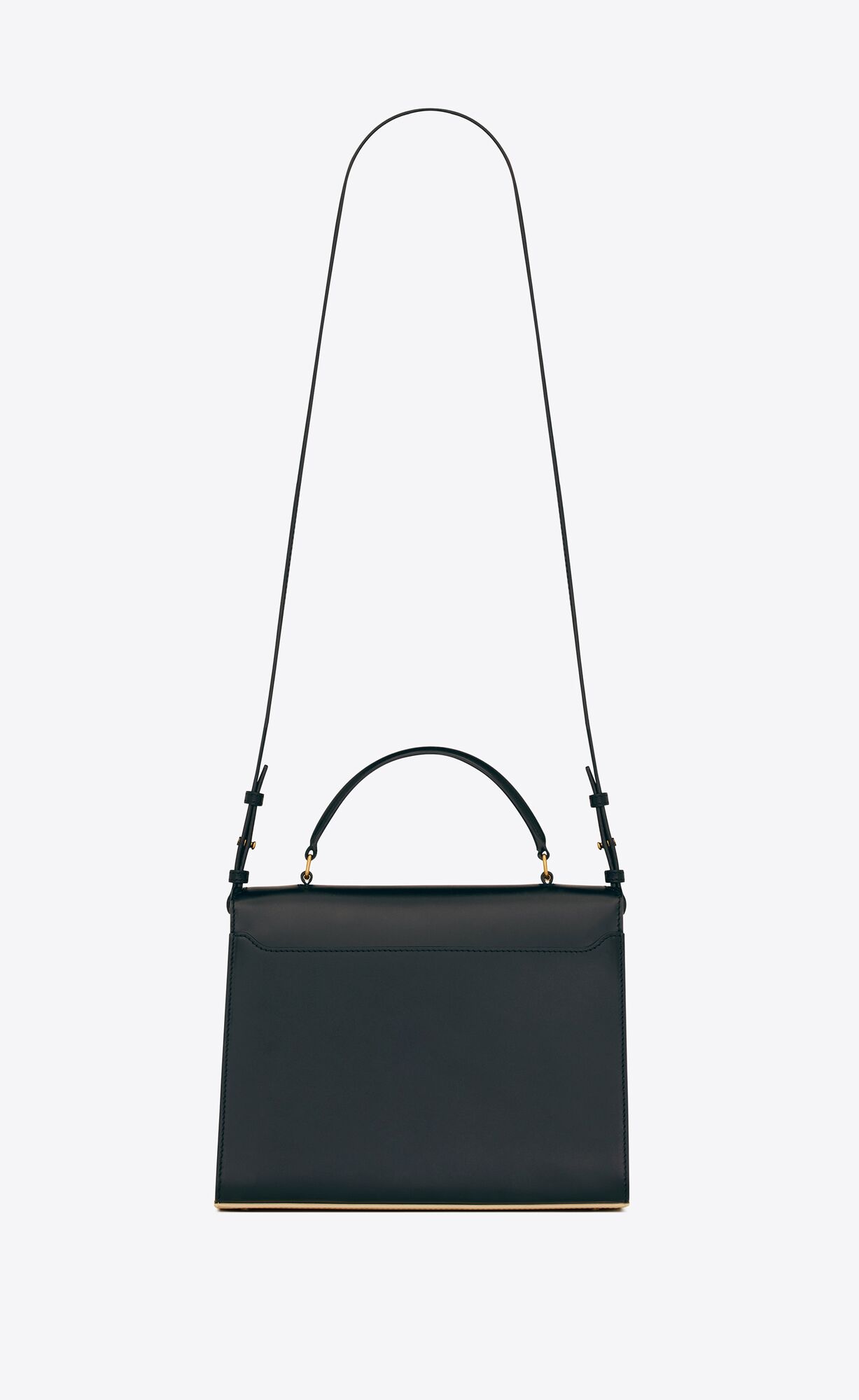 YSL Cassandra Medium Top Handle Bag In Box Saint Laurent Leather Black And Off White | 7835024-TA