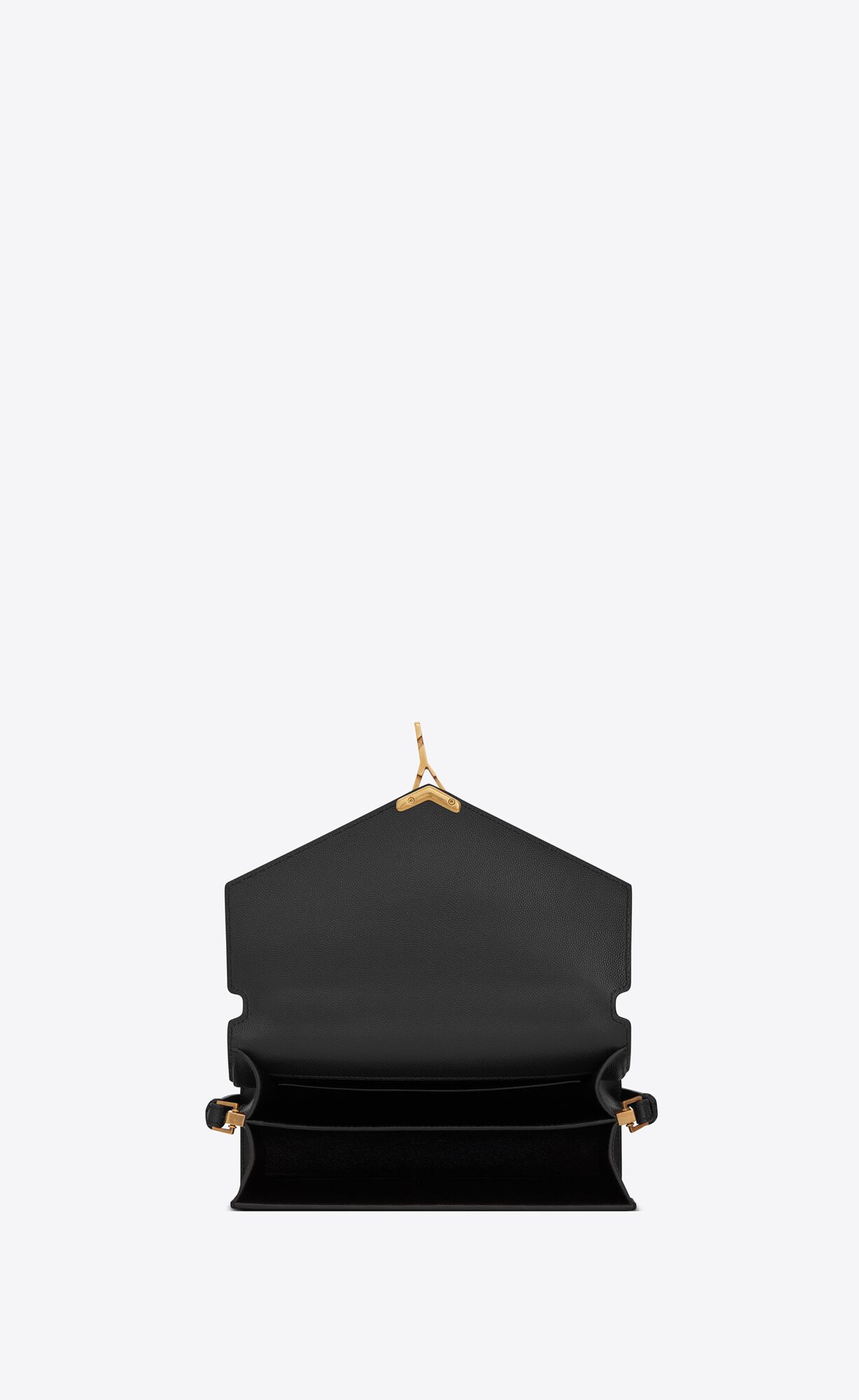 YSL Cassandra Medium Top Handle Bag In Grain De Poudre Embossed Leather Black | 9876352-QP